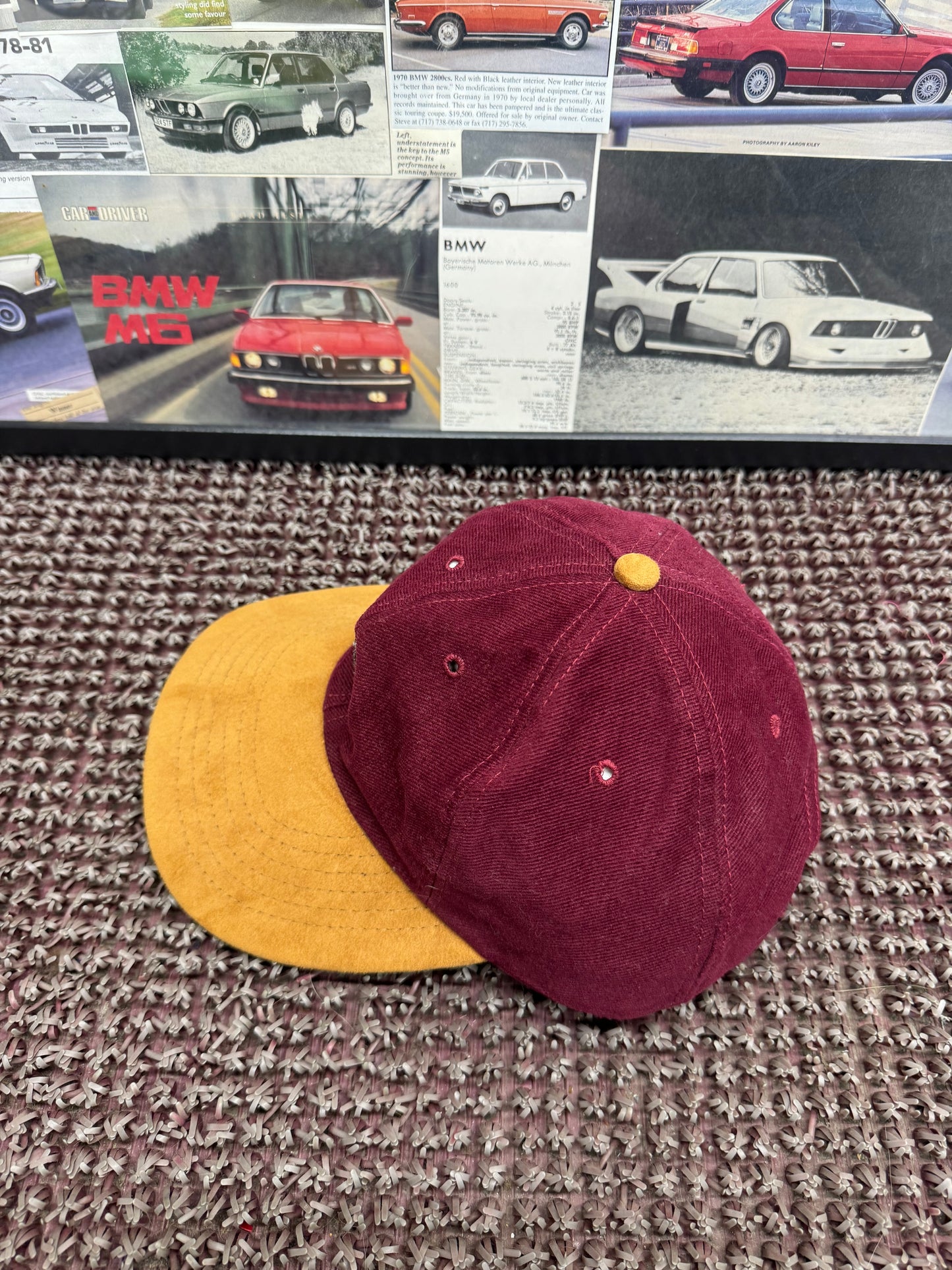Vintage BMW Roundel Burgundy Strapback Hat