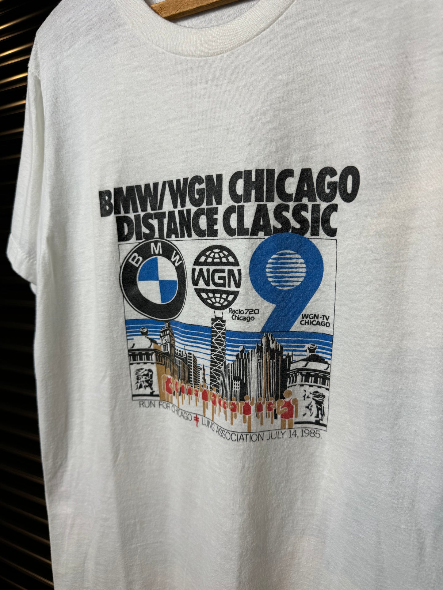 Vintage BMW 1985 Chicago WGN Run Tee - Large