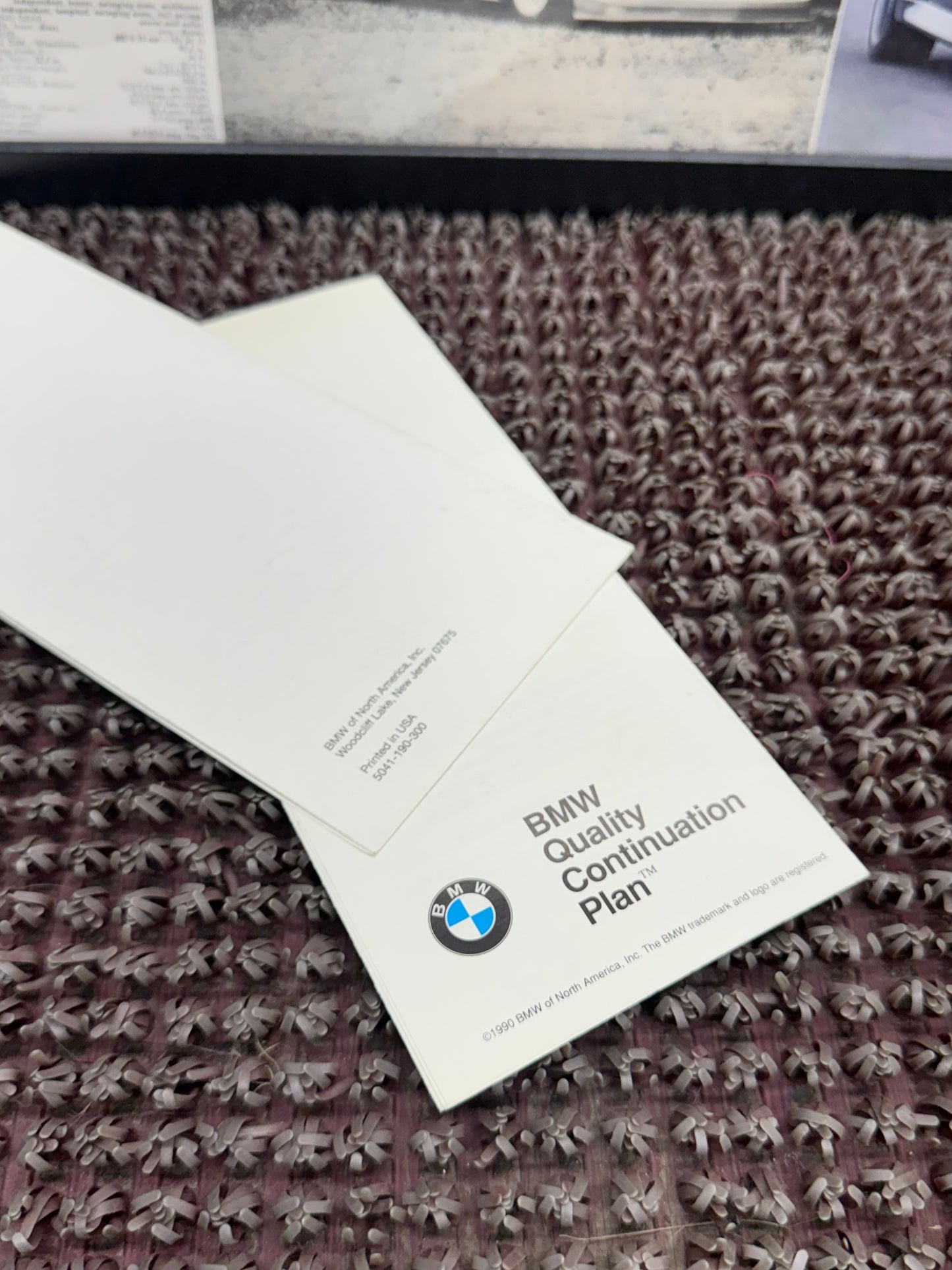 BMW 1990 Retail Prices + Quality Continuation Plan Brochures
