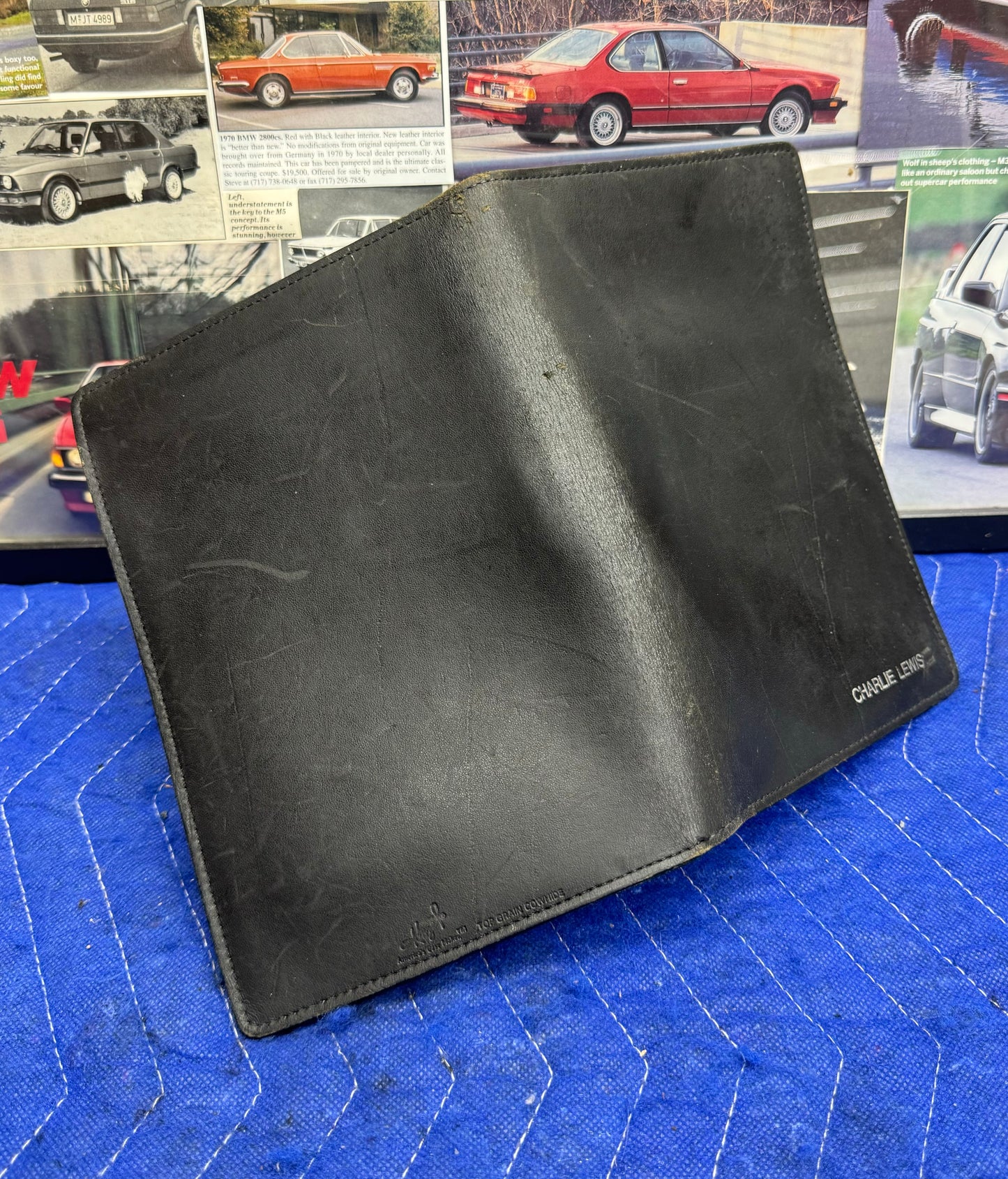 Vintage BMW Promotional Calculator Leather Bifold