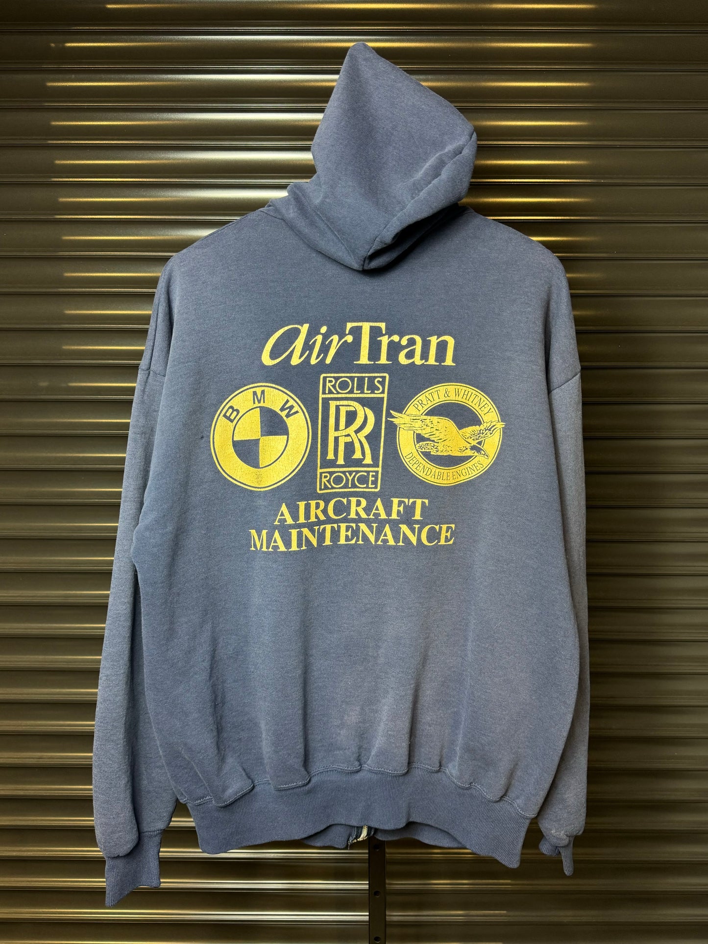 Vintage BMW AirTran Aircraft Maintenance Hoodie - Large