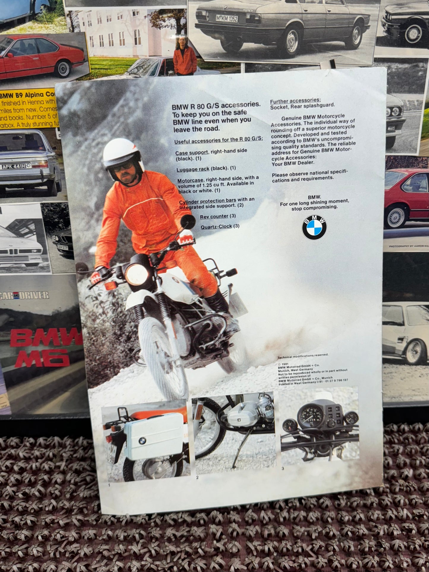 BMW Motorcycles 1984 Range Of Technical Acessories Booklet