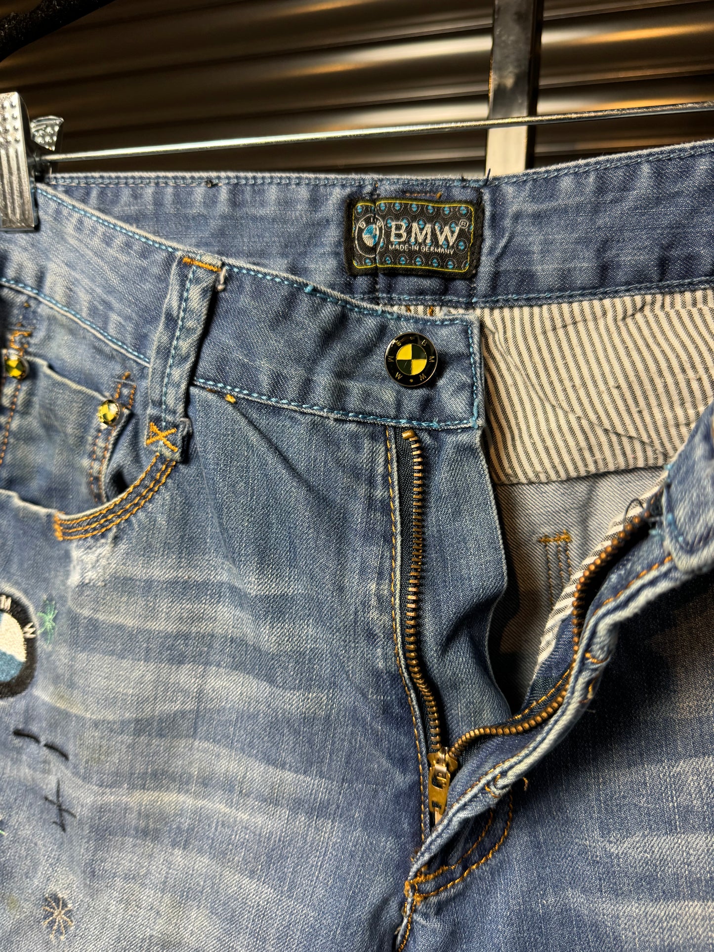 Vintage BMW Embroidered Denim Shorts - Women’s 30