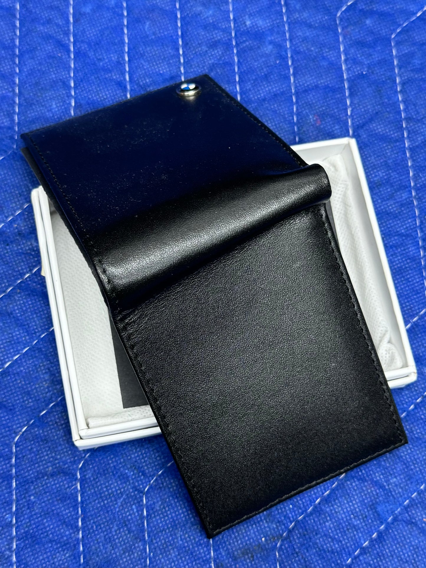 BMW Black Leather Bi-Fold Wallet - New