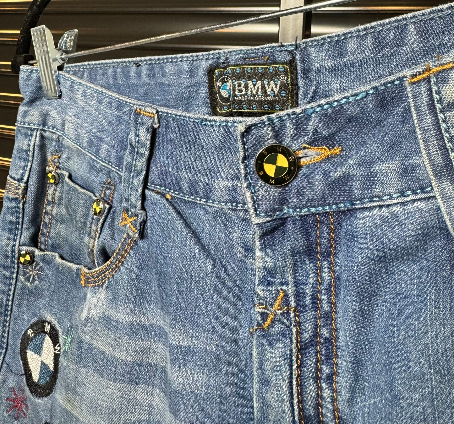 Vintage BMW Embroidered Denim Shorts - Women’s 30
