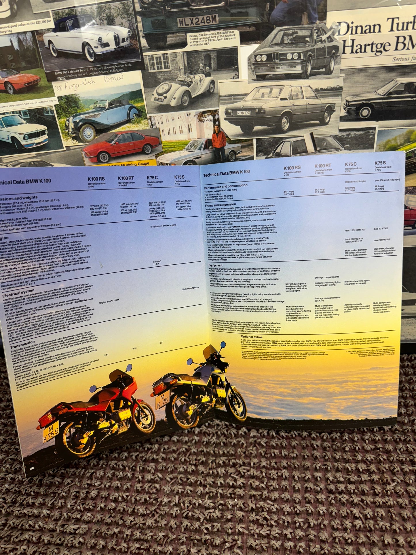 BMW Motorcycles 1985 K-Series Range Booklet