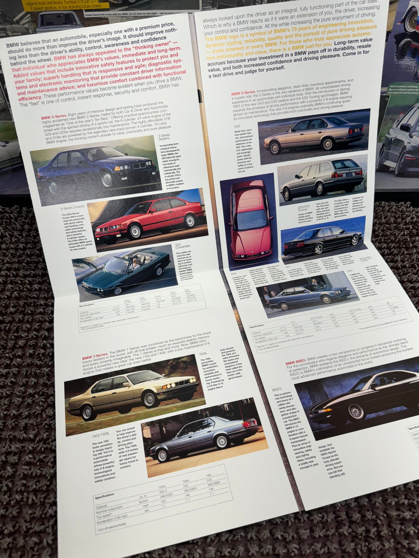 BMW E34 Fold Out Poster Brochure 1993