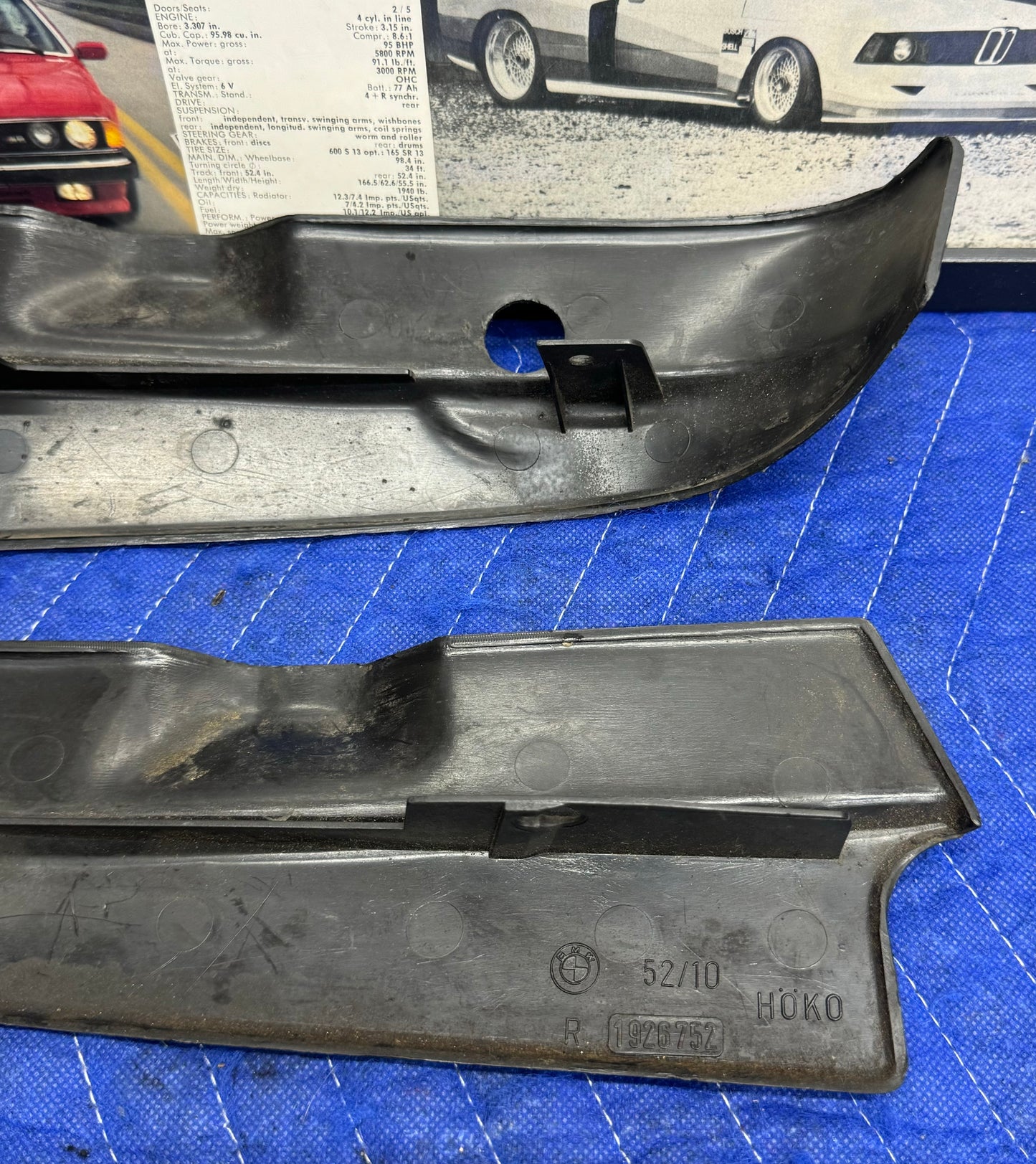 BMW E30 Sport Seat Side Trim Cover Black Set of 2