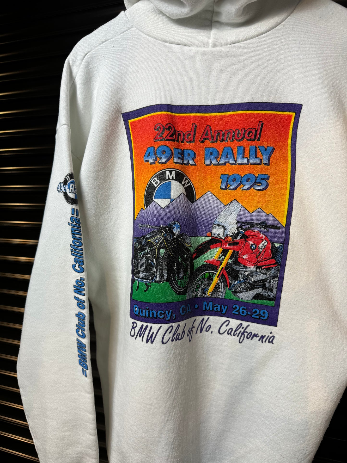 90’s BMW Motorcycles California 49ers Rally Zip Up Hoodie - Large