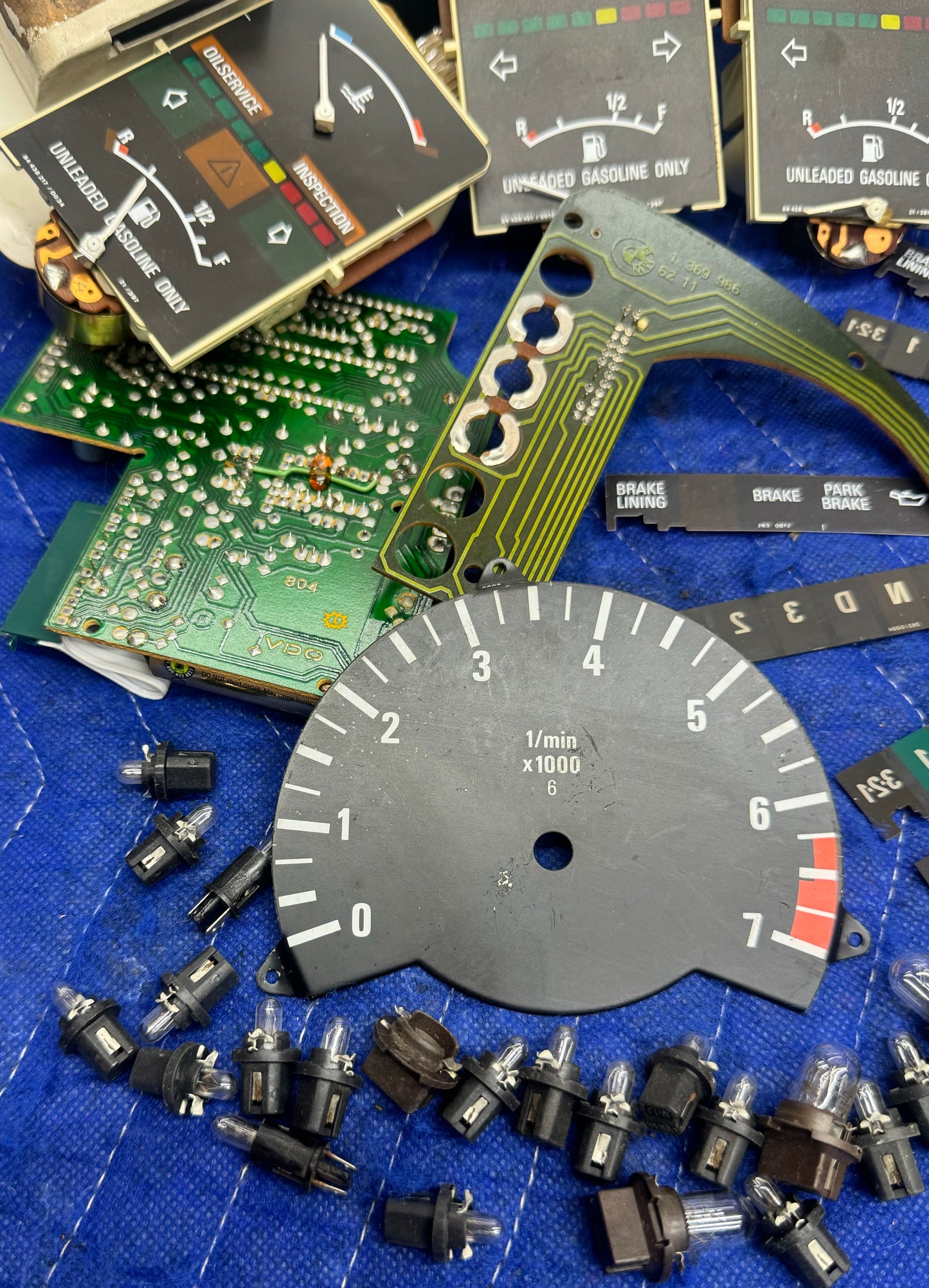 BMW E28 Instrument Gauge Cluster Misc. Parts Lot