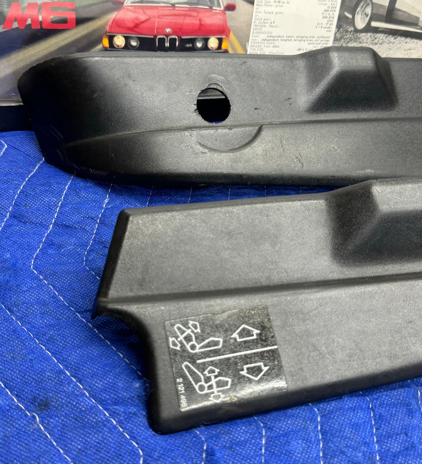 BMW E30 Sport Seat Side Trim Cover Black Set of 2