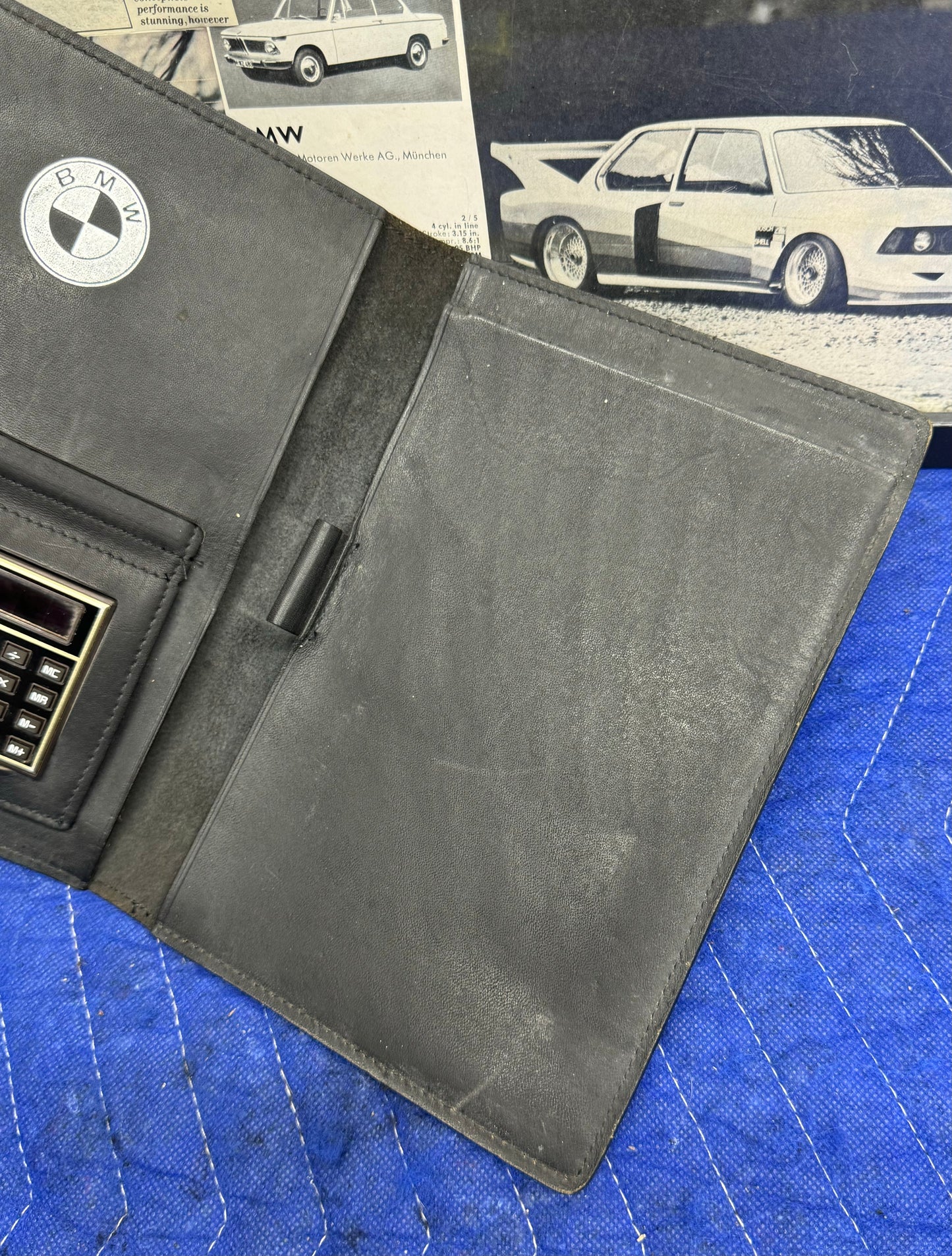 Vintage BMW Promotional Calculator Leather Bifold