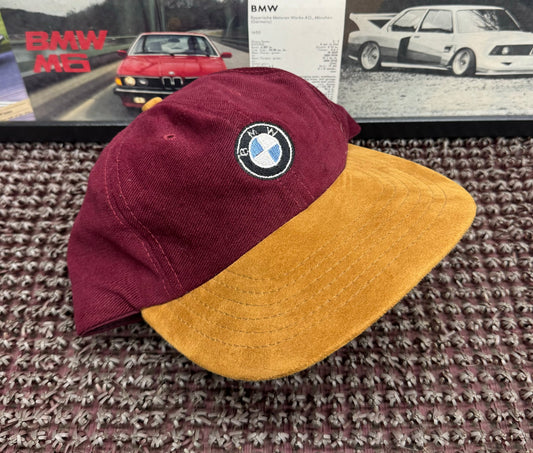 Vintage BMW Roundel Burgundy Strapback Hat