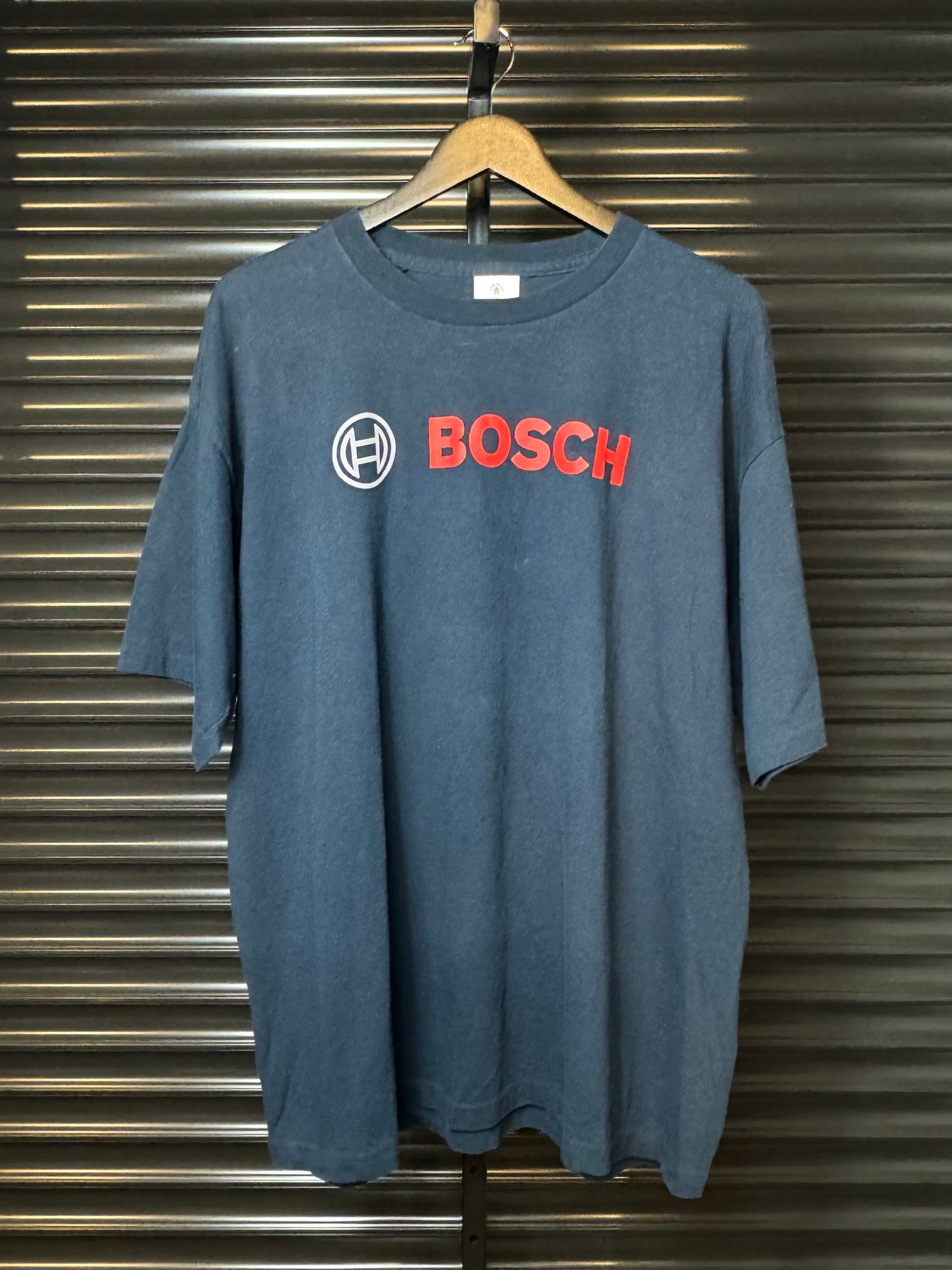 Vintage BOSCH Spellout Navy Tee - XL