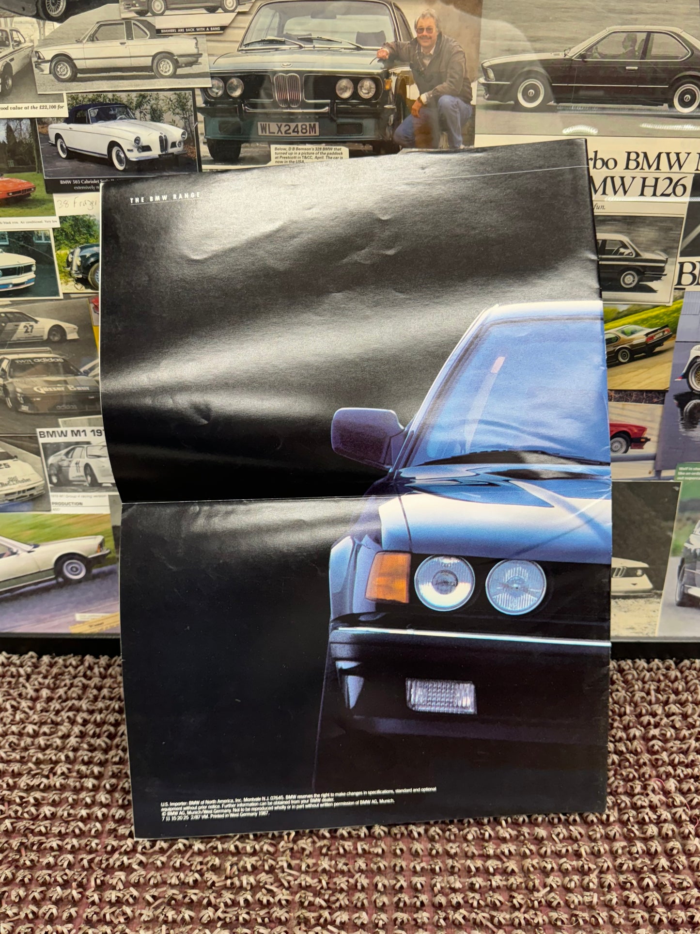 BMW E32 Fold Out Poster 1987 Booklet