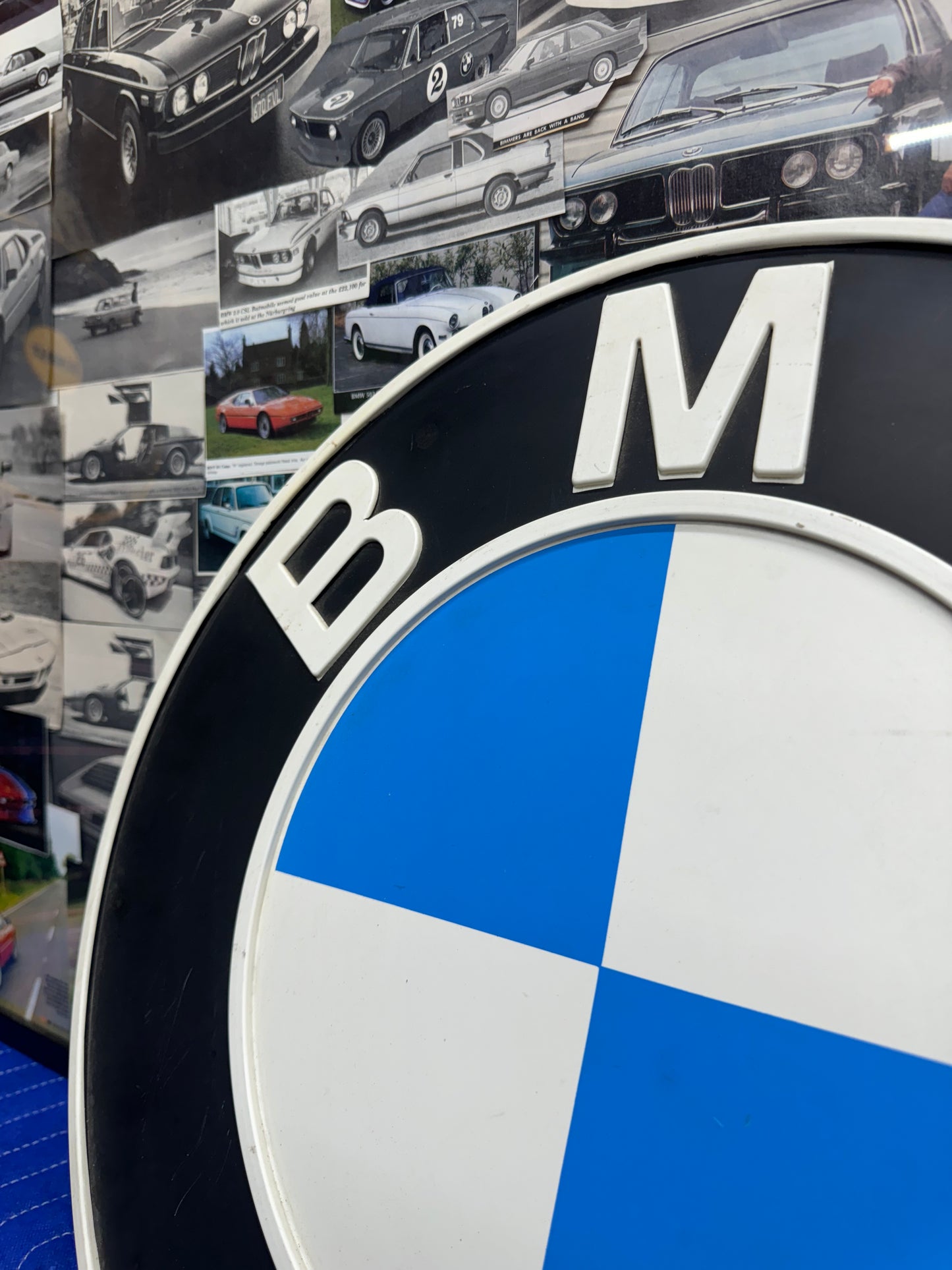 Vintage 70’s BMW Roundel Logo Dealer Sign 17 inches