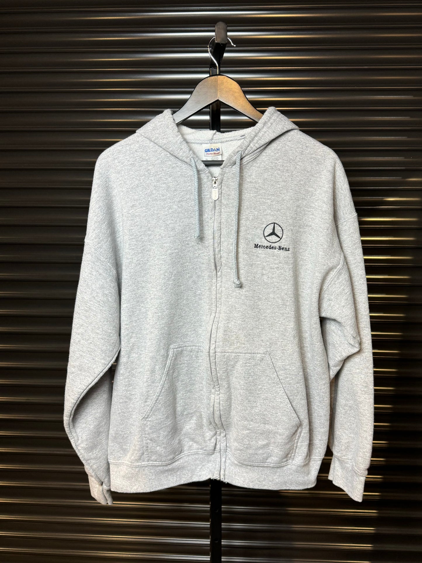Vintage Mercedes Benz Logo Zip Up Hoodie - XL