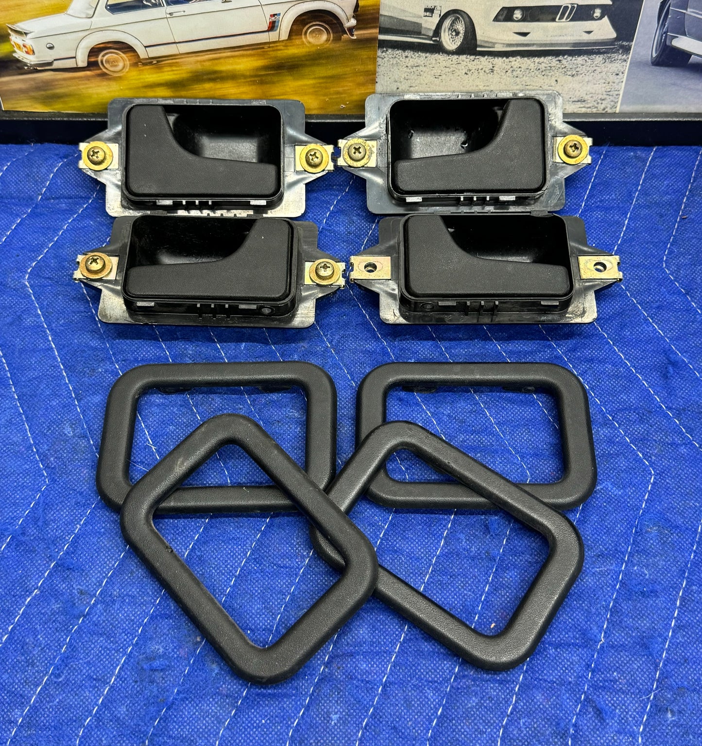 BMW Interior Door Handles + Black Covers Complete Set