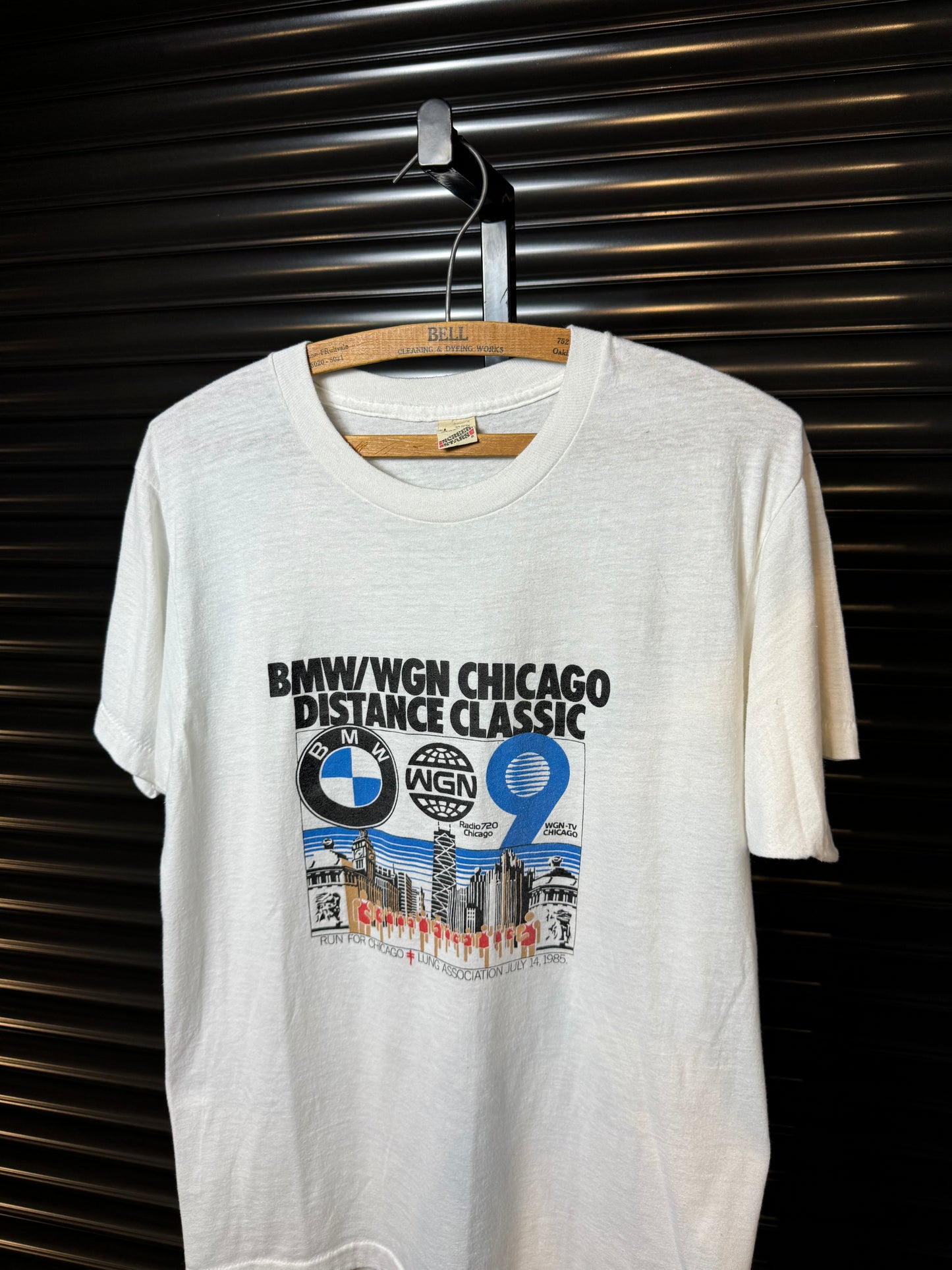 Vintage BMW 1985 Chicago WGN Run Tee - Large