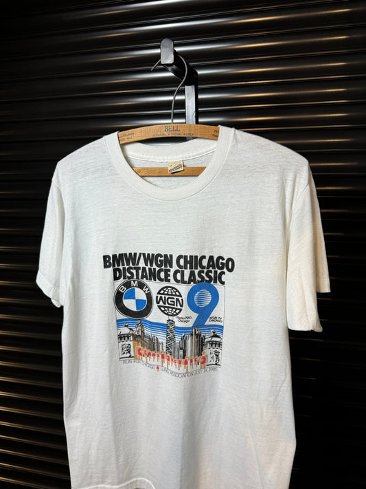 Vintage BMW 1985 Chicago WGN Run Tee - Large