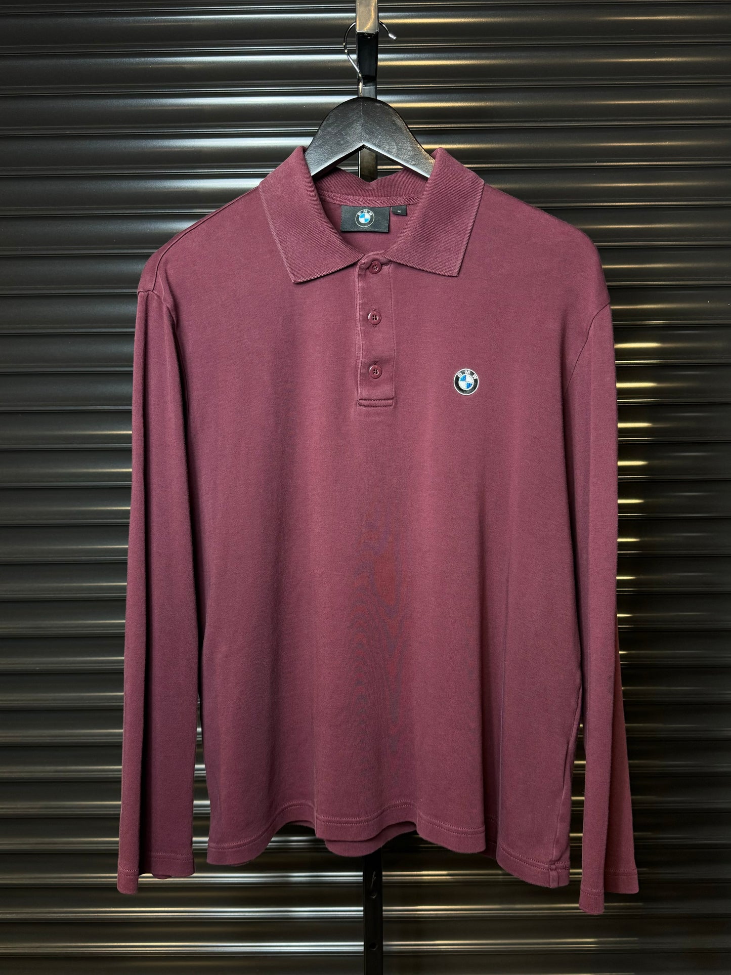 BMW Maroon Long sleeve Polo Shirt - Medium