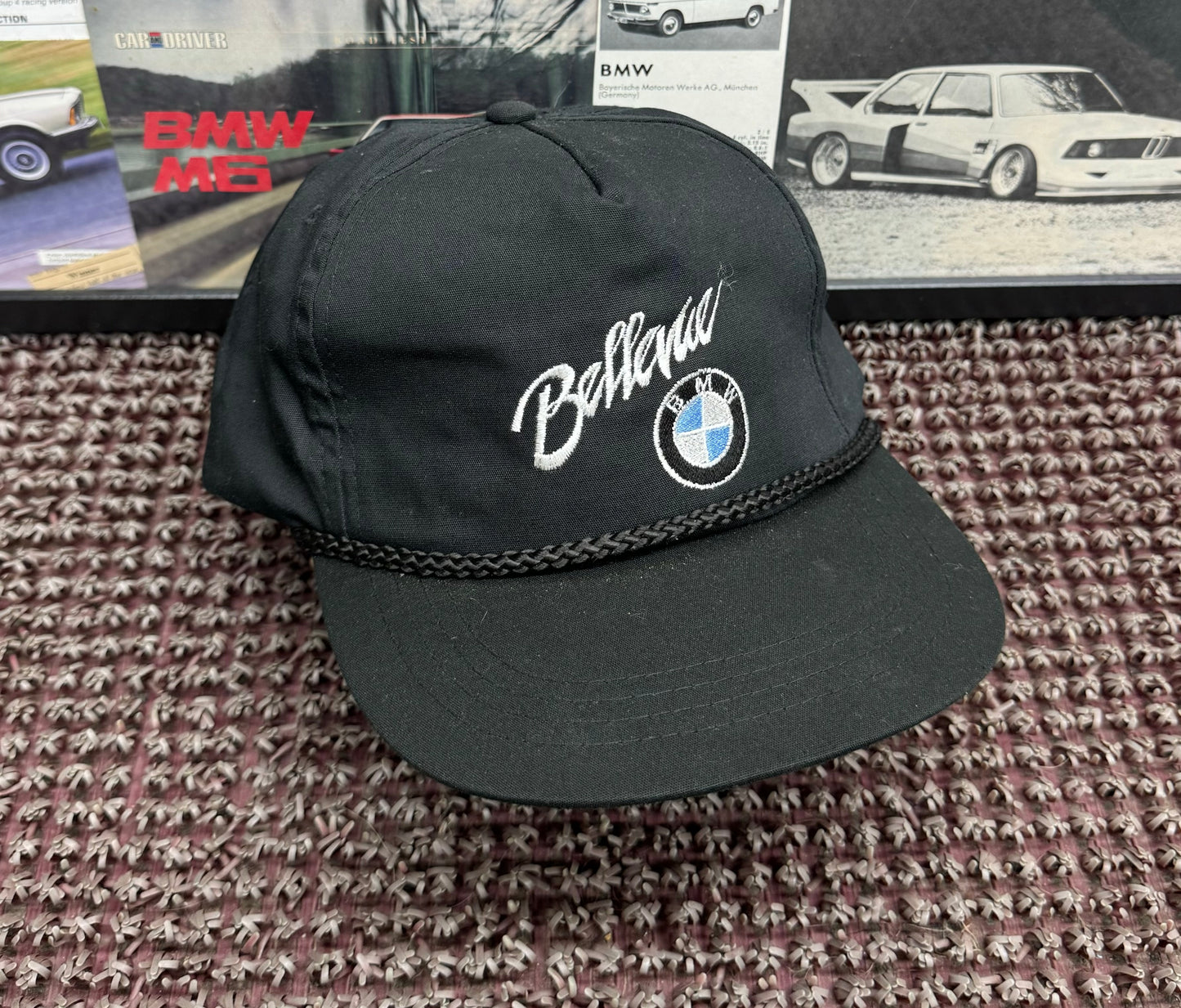 Vintage BMW Believe Embroidered SnapBack Hat