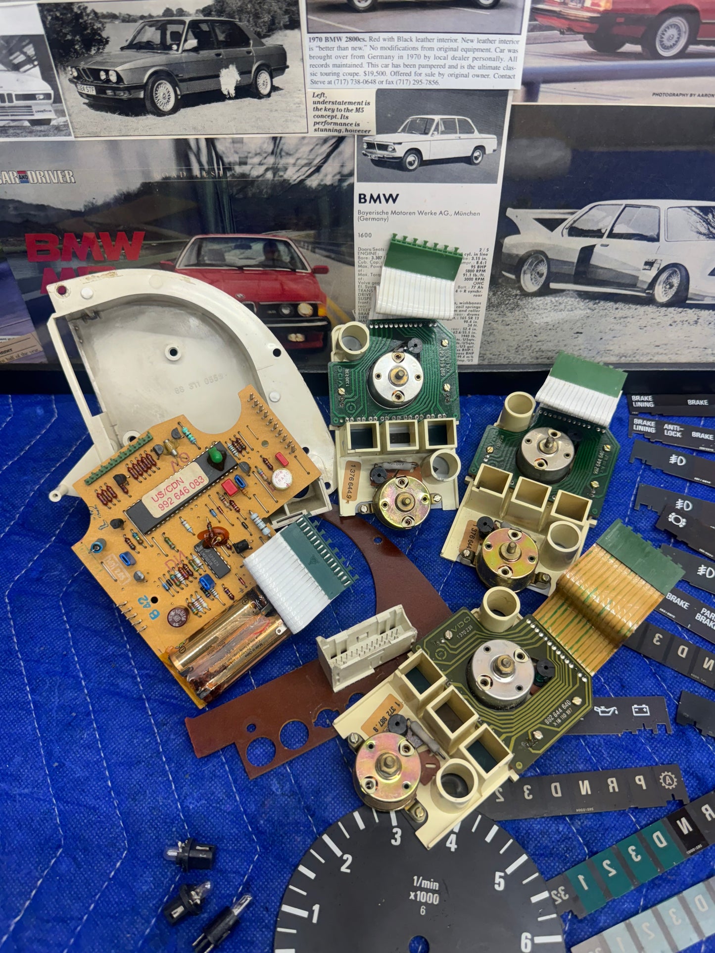 BMW E28 Instrument Gauge Cluster Misc. Parts Lot