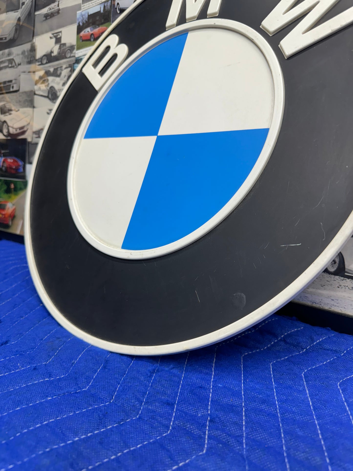 Vintage 70’s BMW Roundel Logo Dealer Sign 17 inches