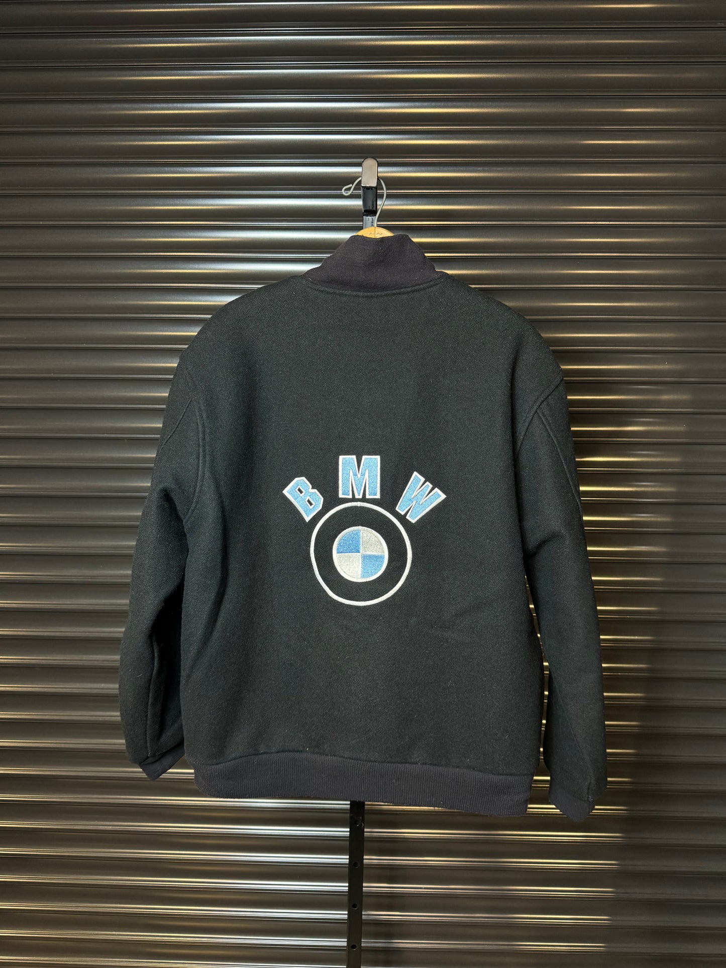 Vintage BMW Logo Wool Varsity Jacket - Large