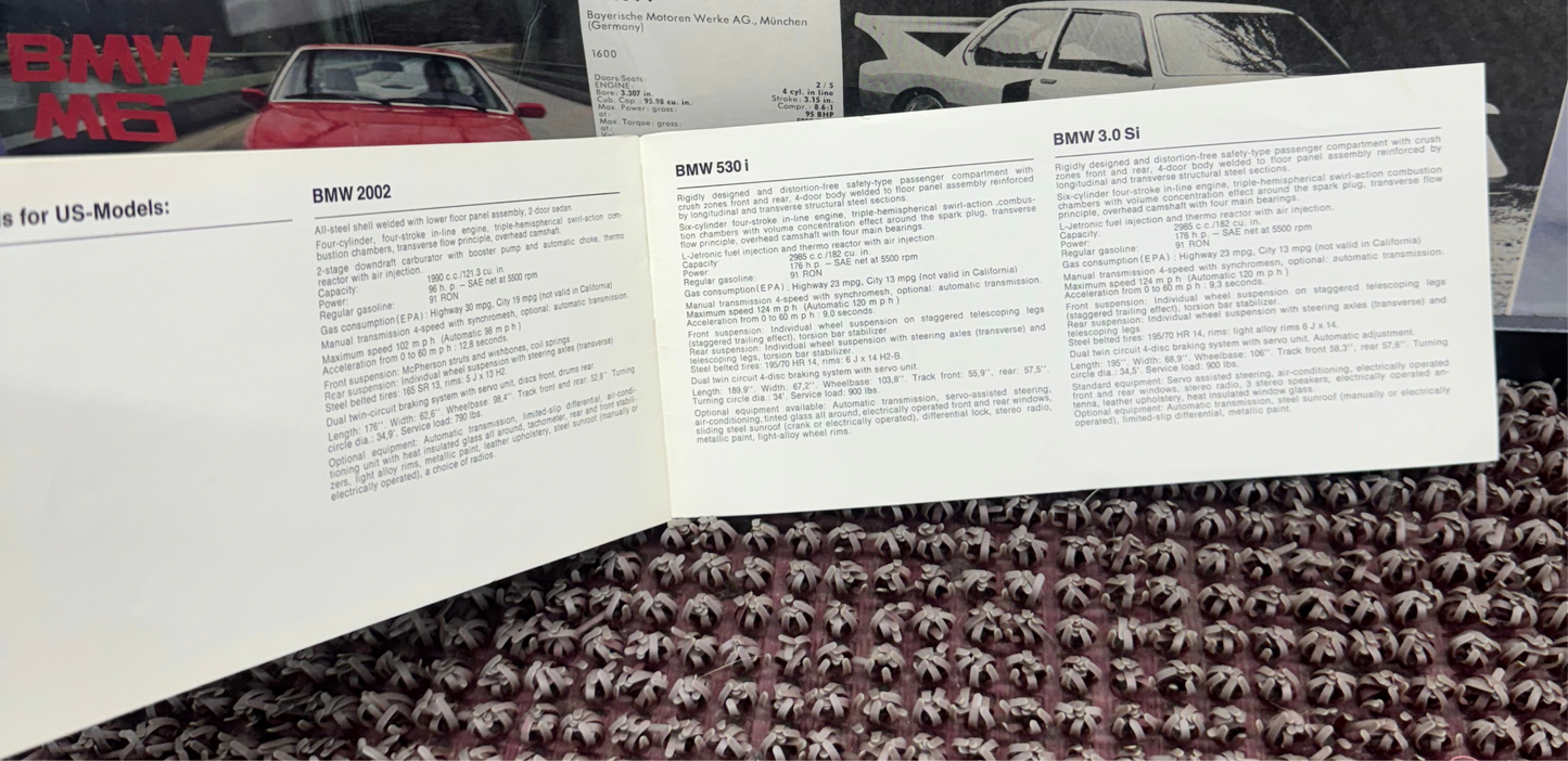BMW “Bavarian Motor Works” 1975 Booklet