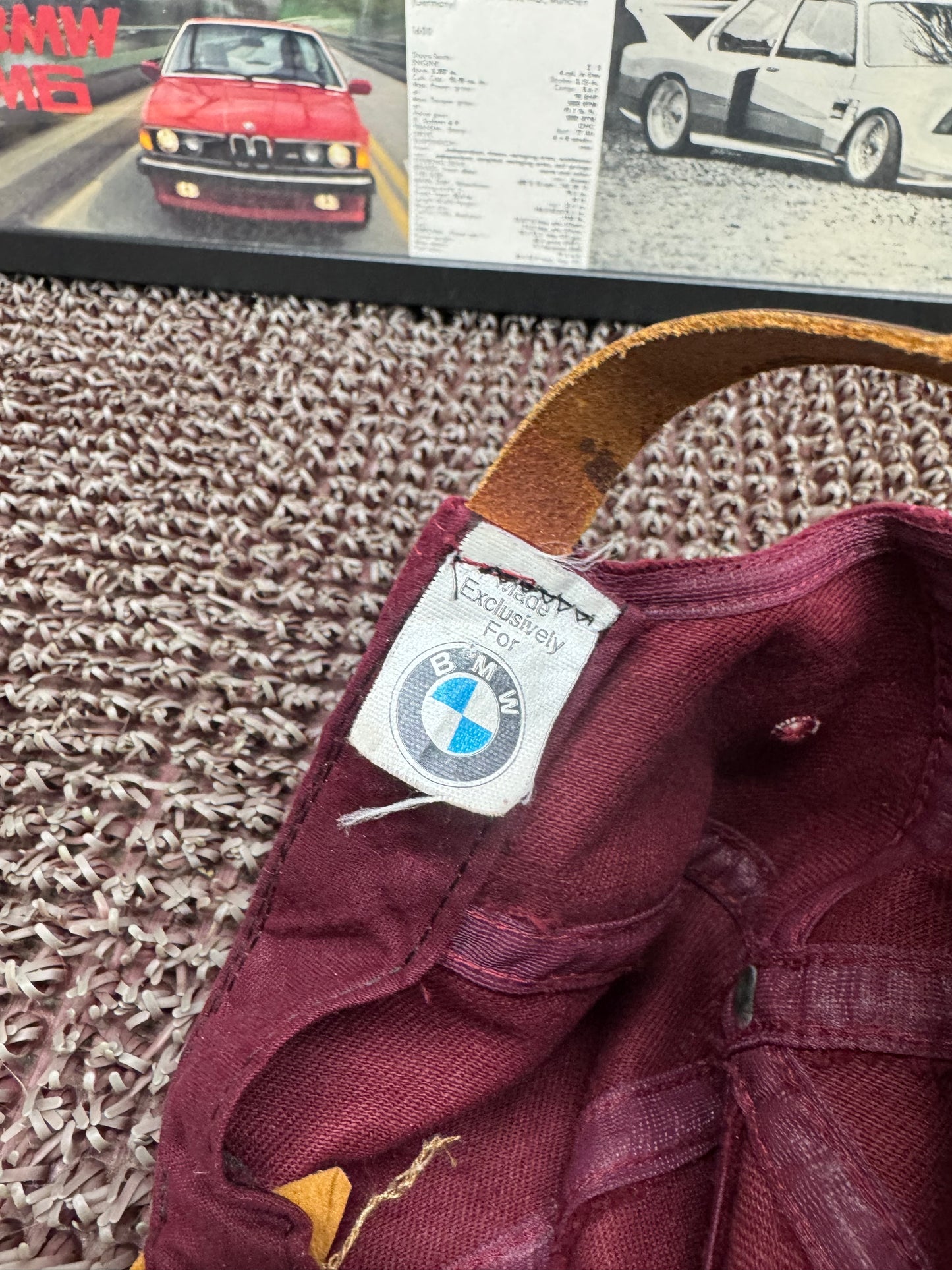 Vintage BMW Roundel Burgundy Strapback Hat