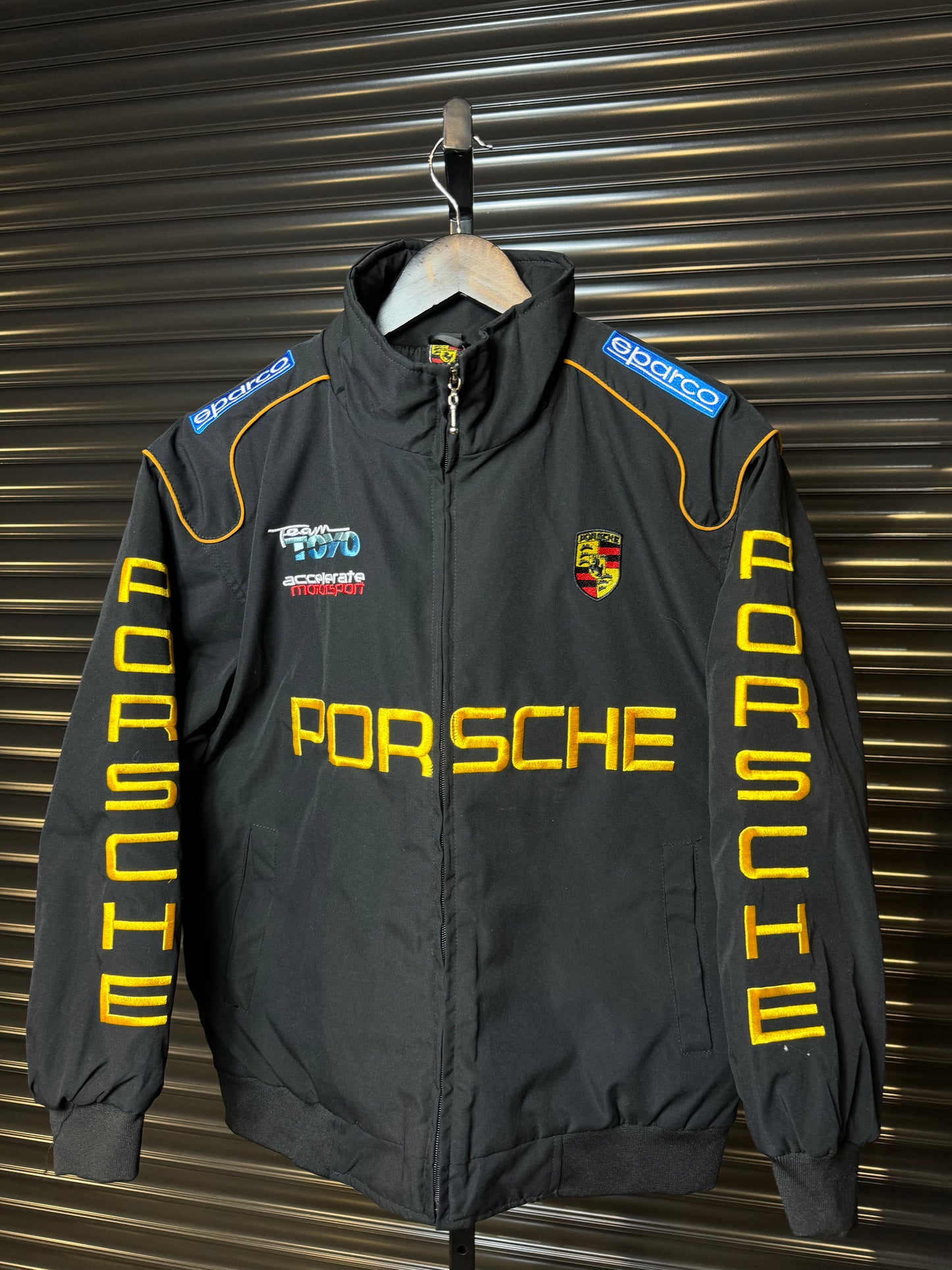 Vintage Porsche Embroidered Logo Racing Jacket - Medium