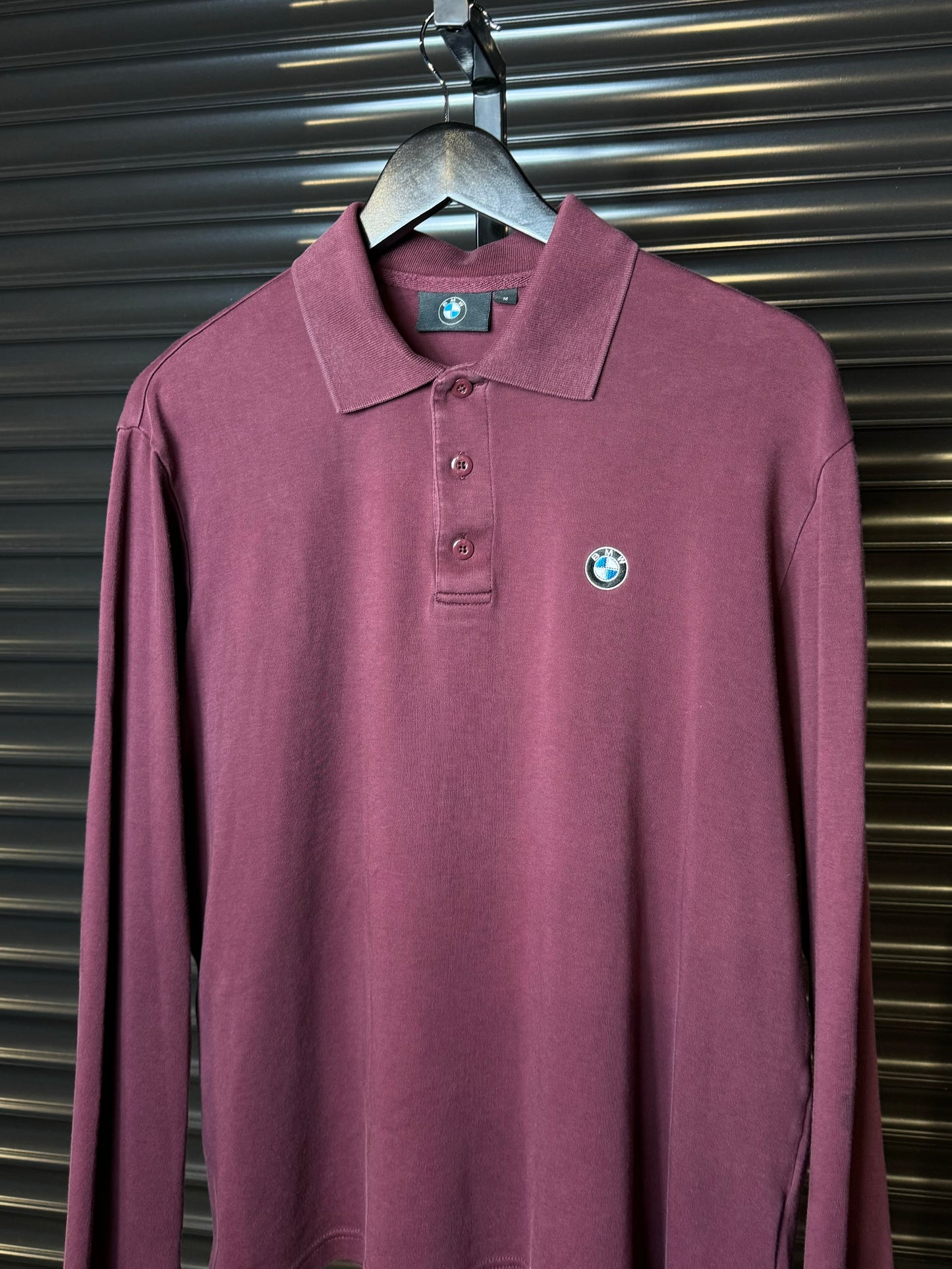BMW Maroon Long sleeve Polo Shirt - Medium