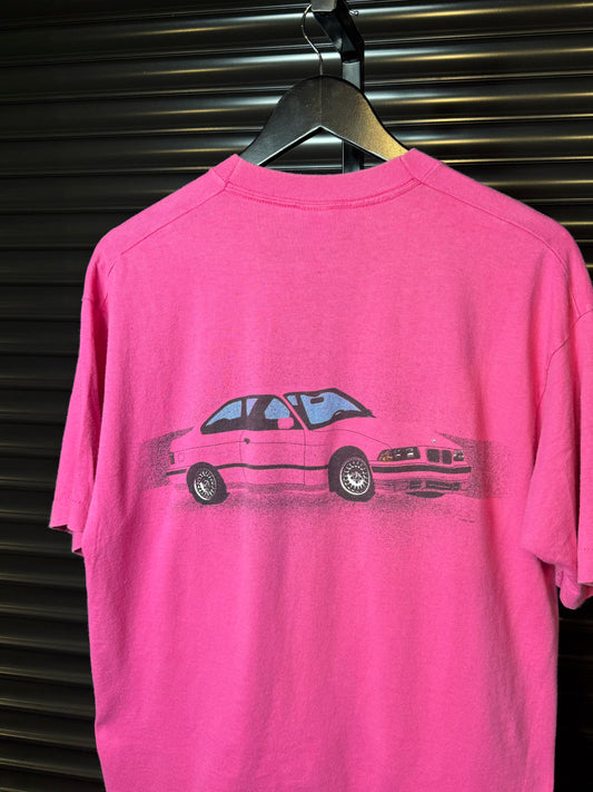 90’s BMW E36 Coupe Pink Tee - Large