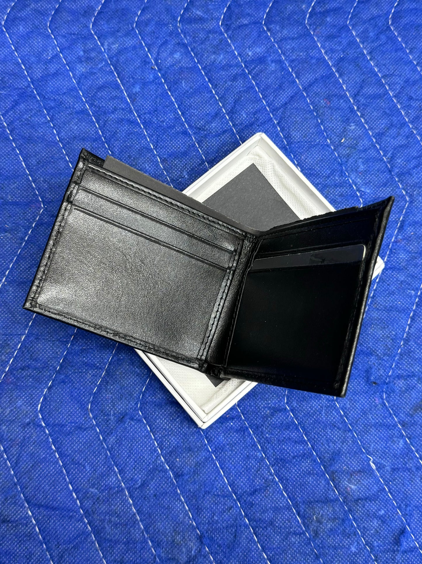 BMW Black Leather Bi-Fold Wallet - New