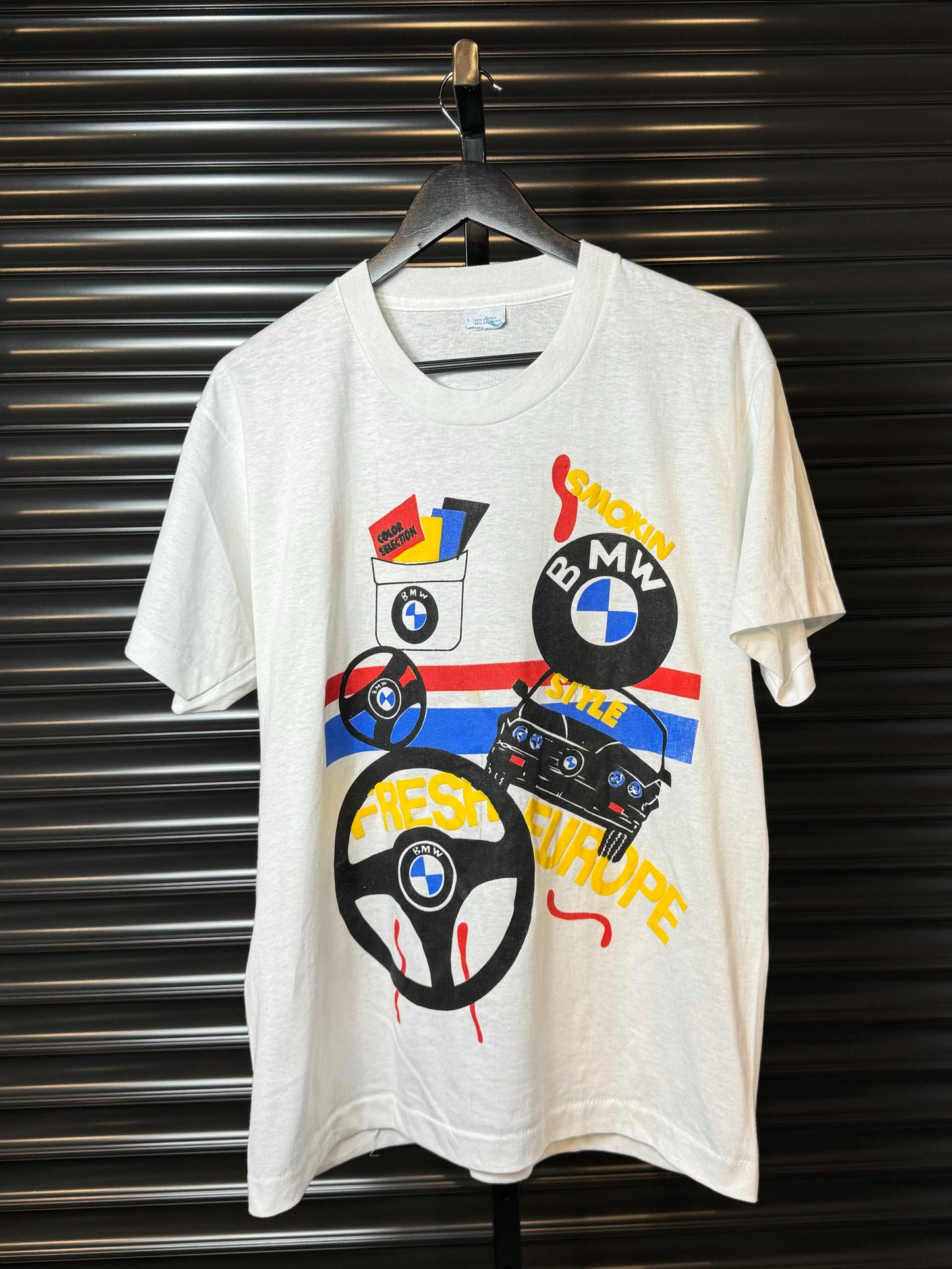 90’s BMW Puff Print Logo Art Tee - Large