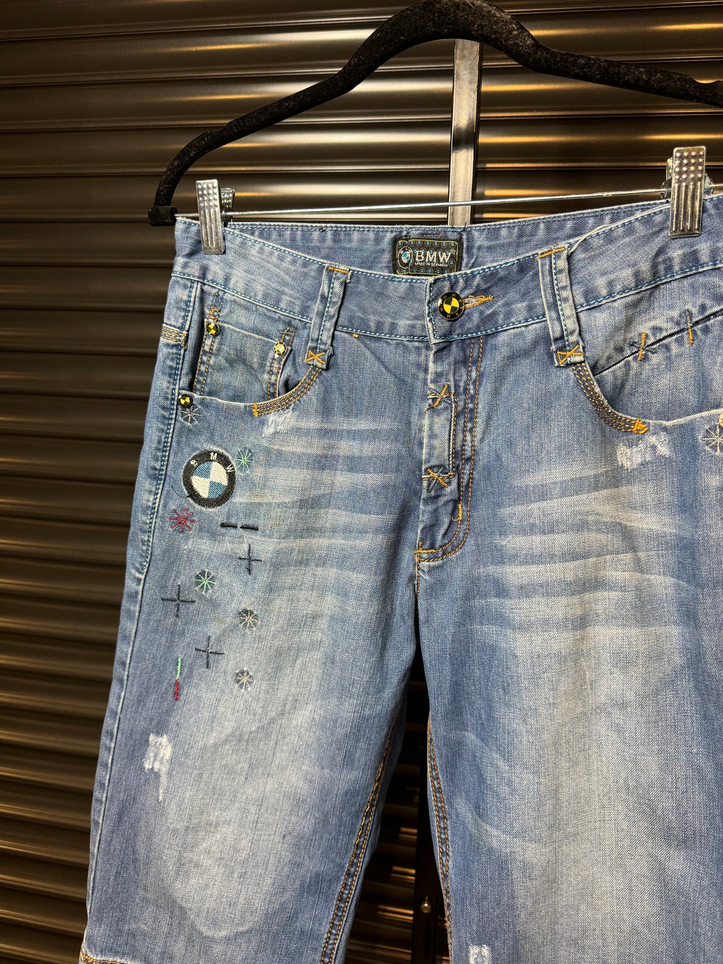 Vintage BMW Embroidered Denim Shorts - Women’s 30