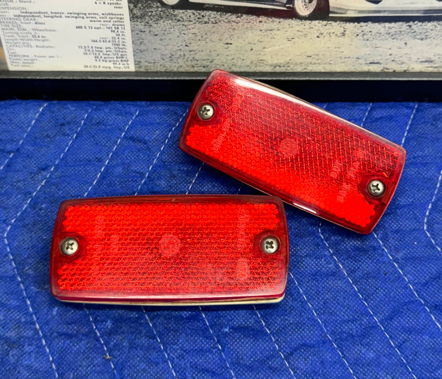 BMW E28 OEM Sidler Rear Side Red Marker Set of 2 - 13641754