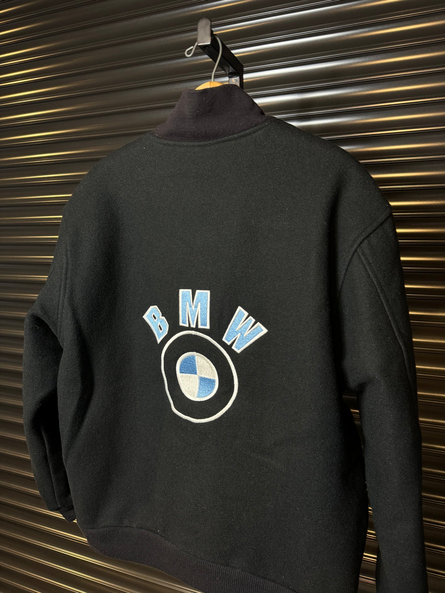 Vintage BMW Logo Wool Varsity Jacket - Large