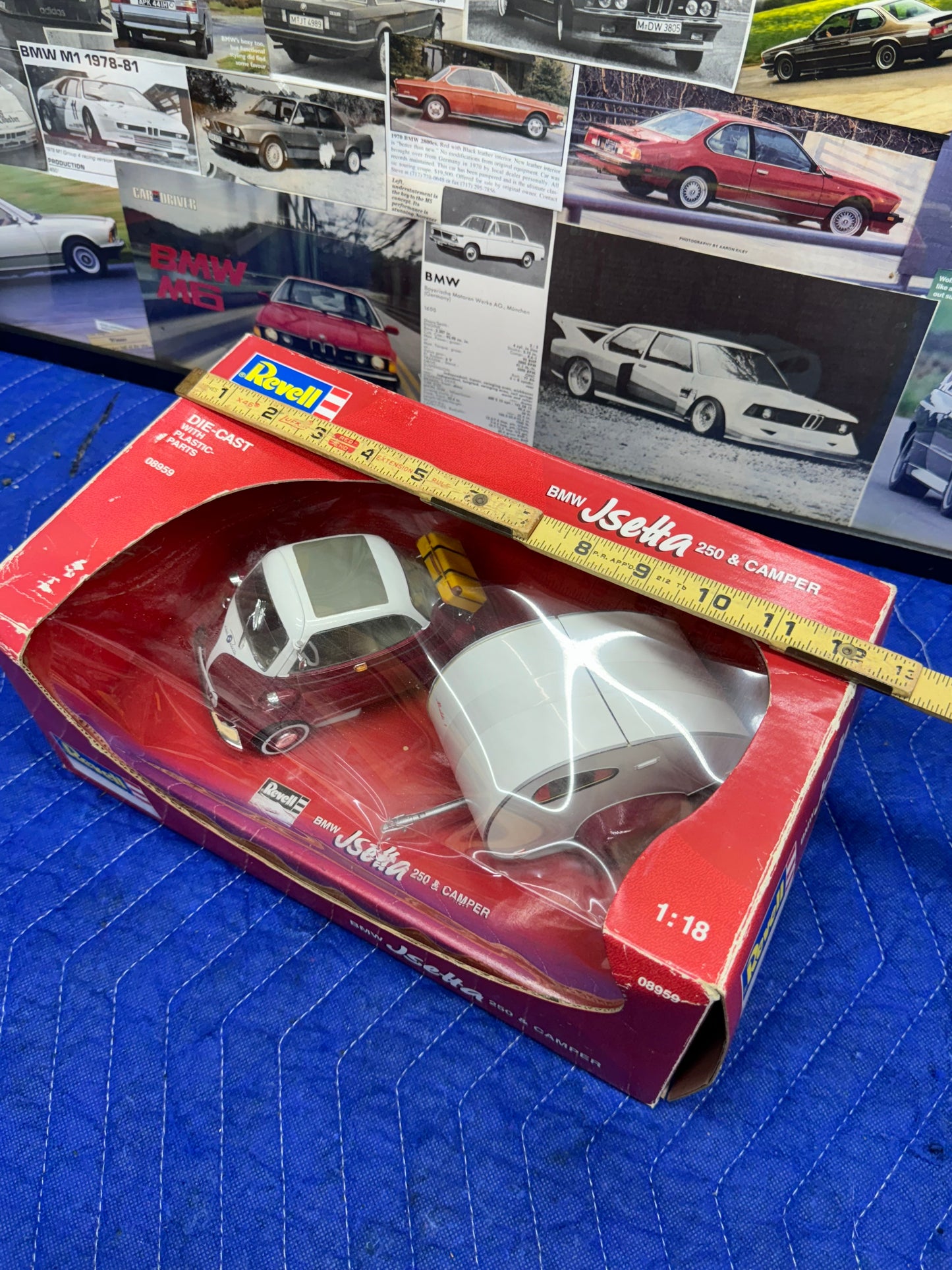 Vintage Isetta 250 & Camper Revell Red 1/18 Scale Diecast