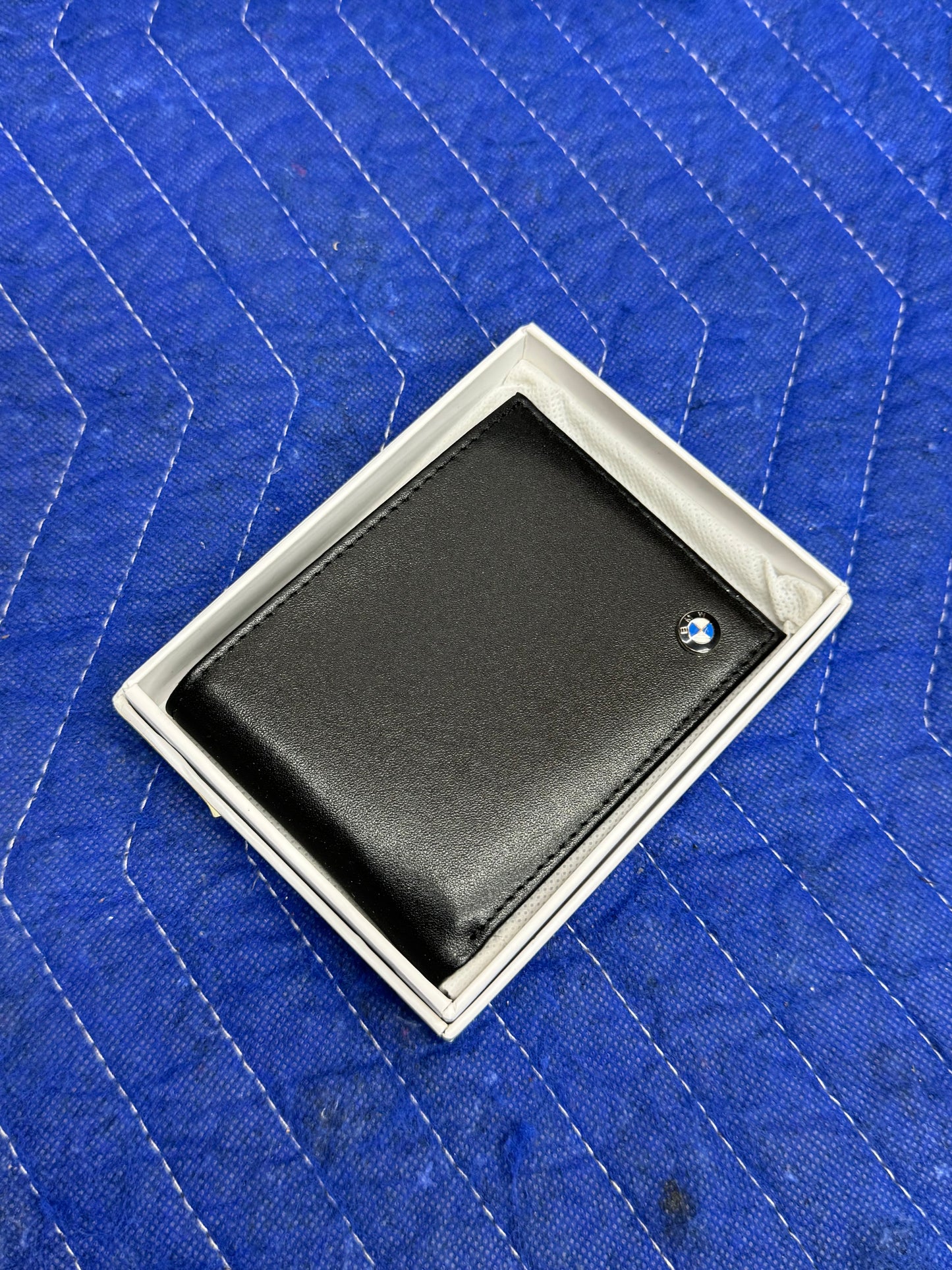 BMW Black Leather Bi-Fold Wallet - New