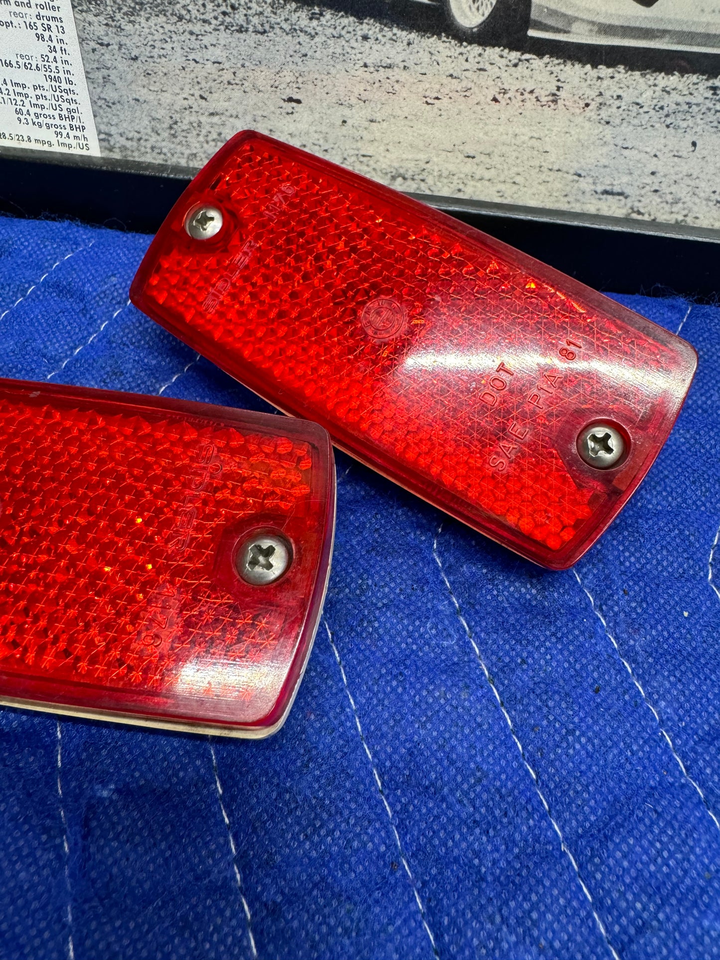 BMW E28 OEM Sidler Rear Side Red Marker Set of 2 - 13641754