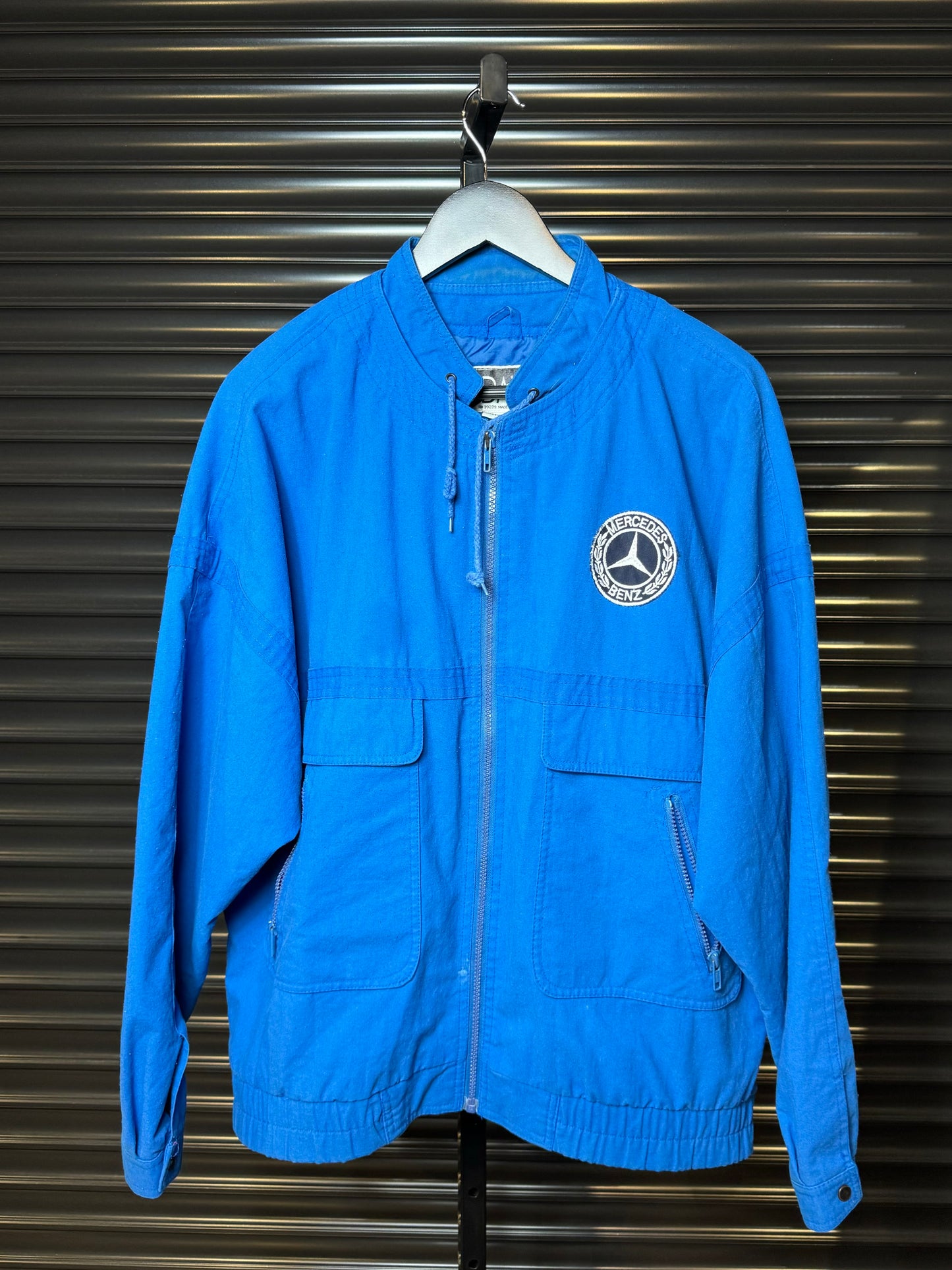 Vintage Mercedes Benz Logo Zip Up Light Jacket - Large