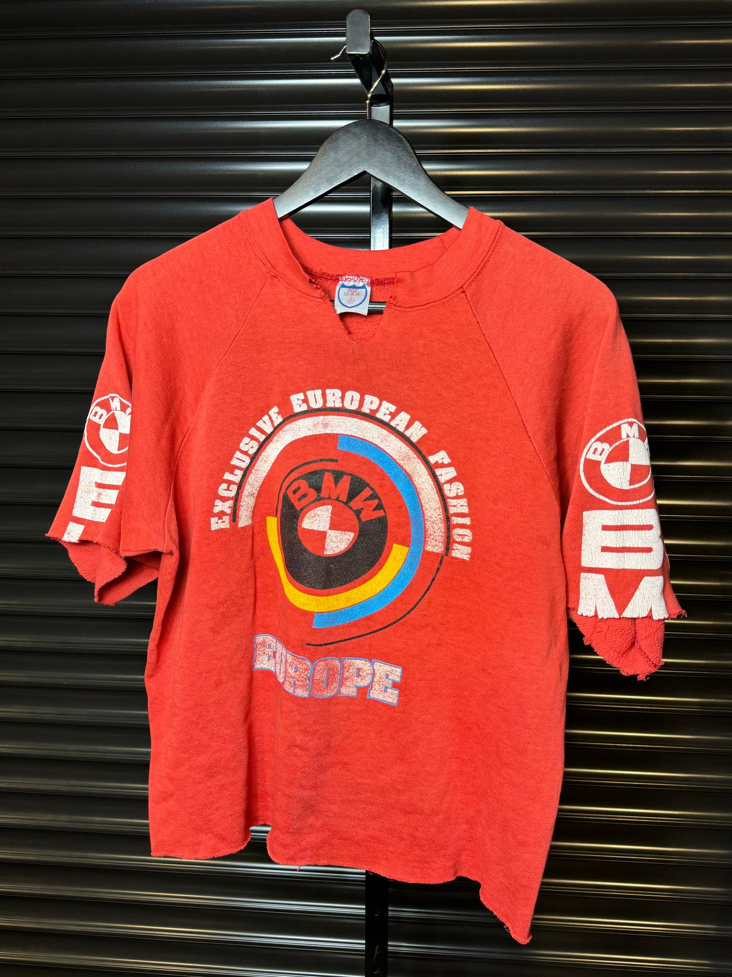 80’s BMW Bootleg AOP Distressed Crew Shirt - Large