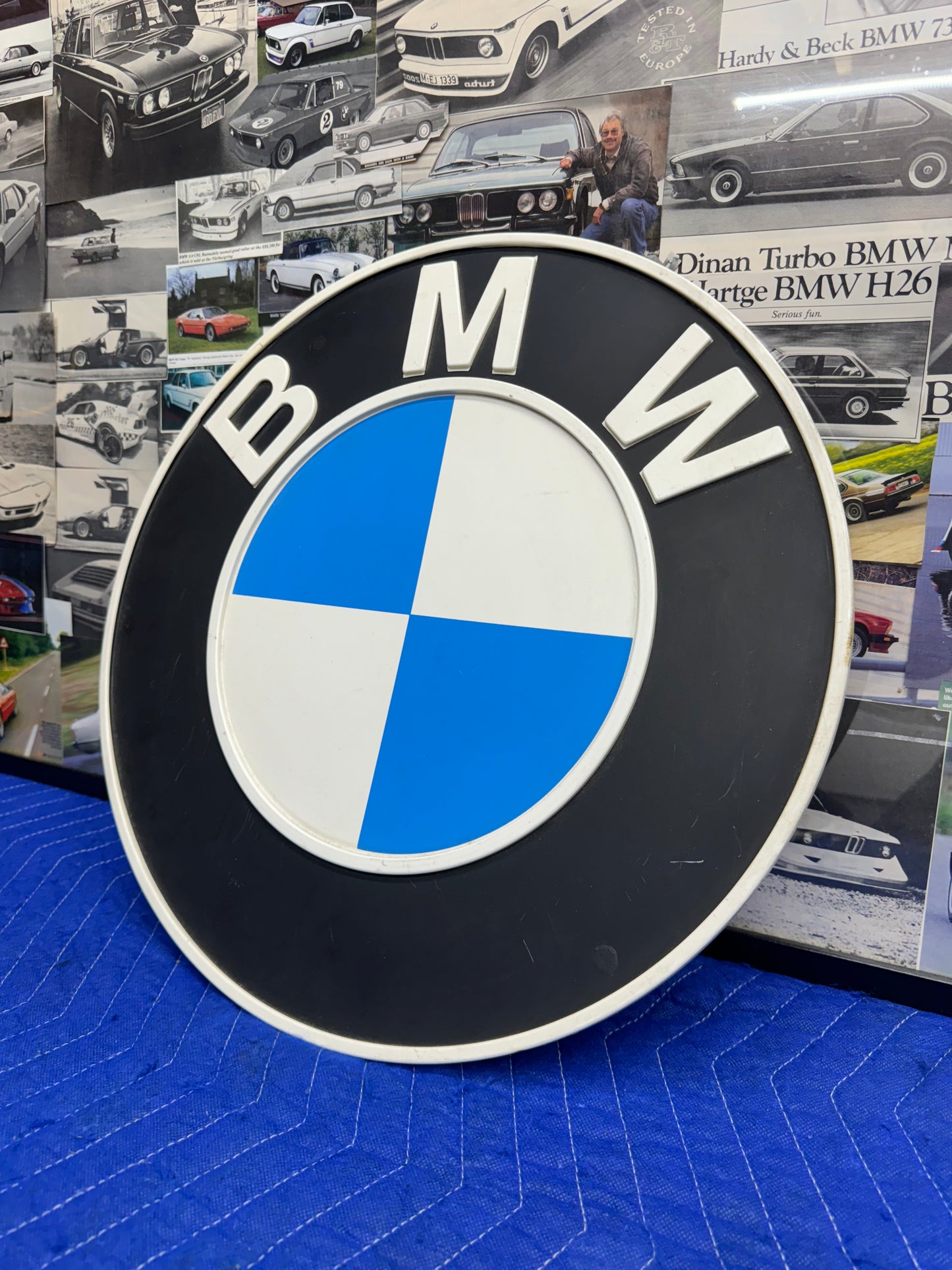 Vintage 70’s BMW Roundel Logo Dealer Sign 17 inches