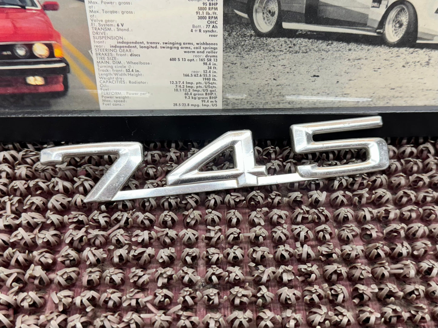 BMW E23 Euro 745 Original Trunk Badge