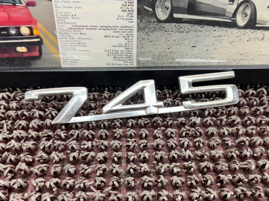 BMW E23 Euro 745 Original Trunk Badge