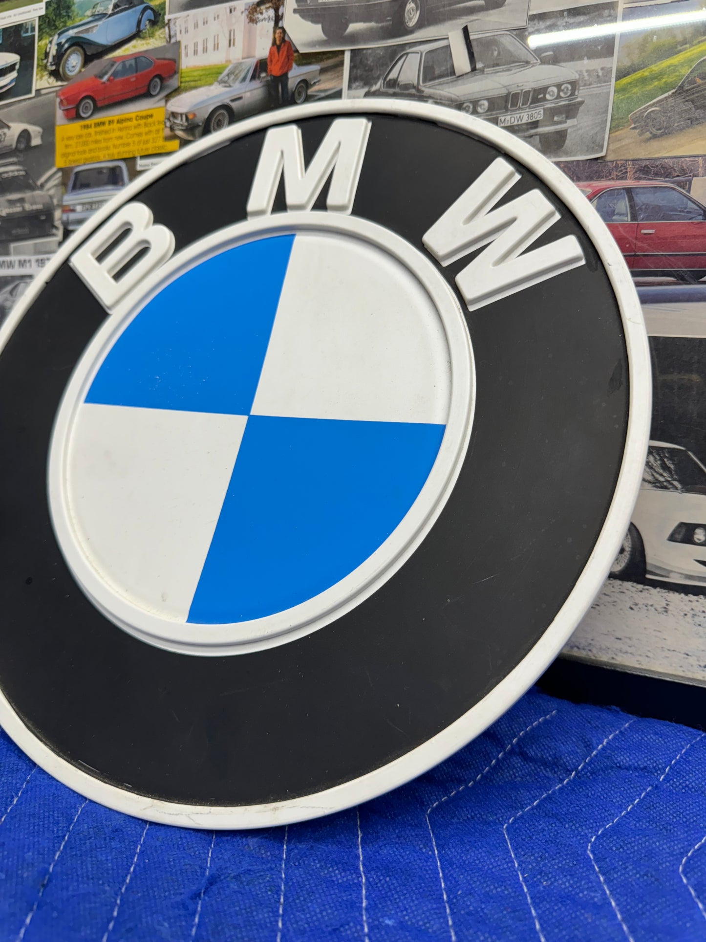 Vintage 70’s BMW Roundel Logo Dealer Sign 12 inches