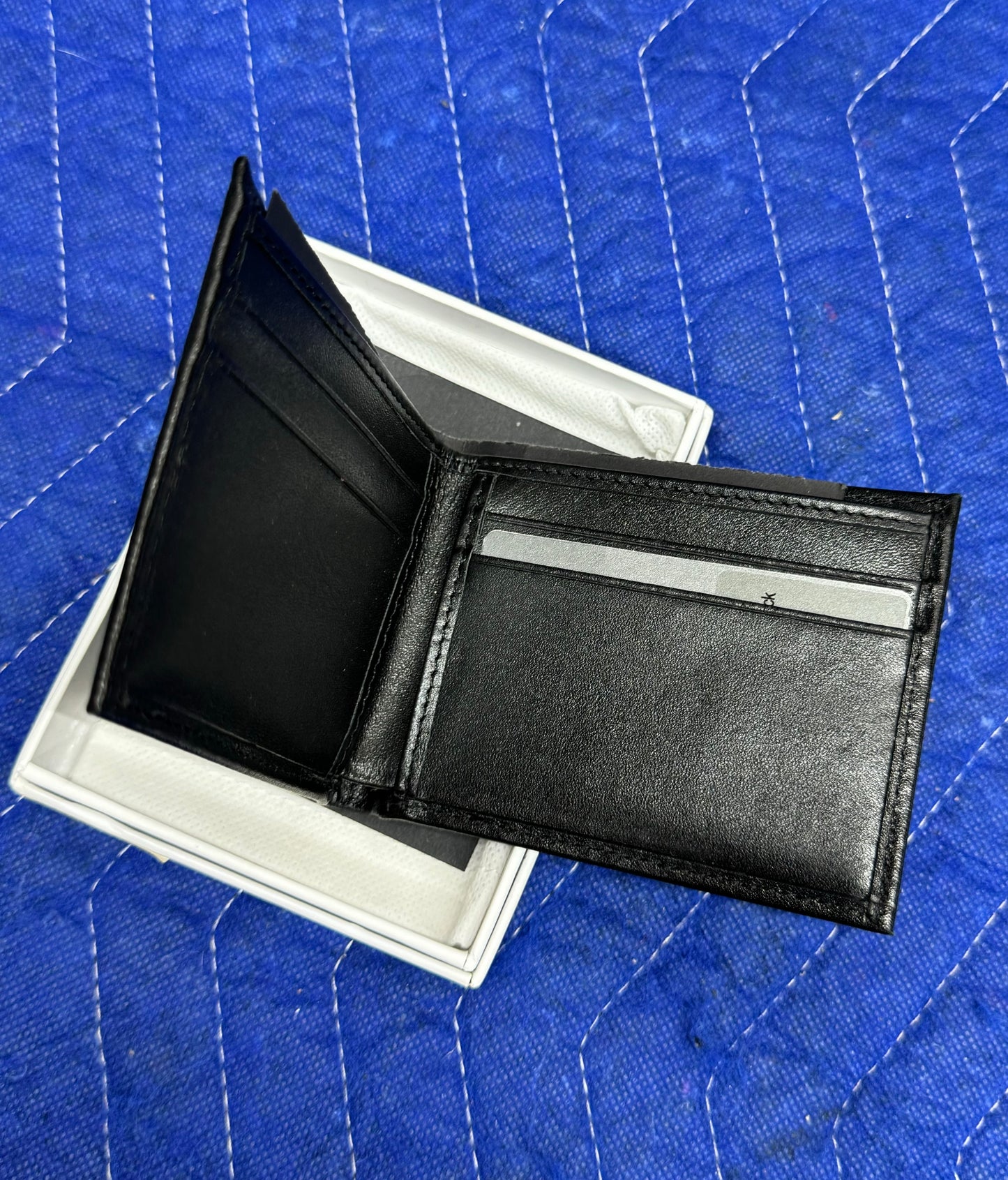 BMW Black Leather Bi-Fold Wallet - New