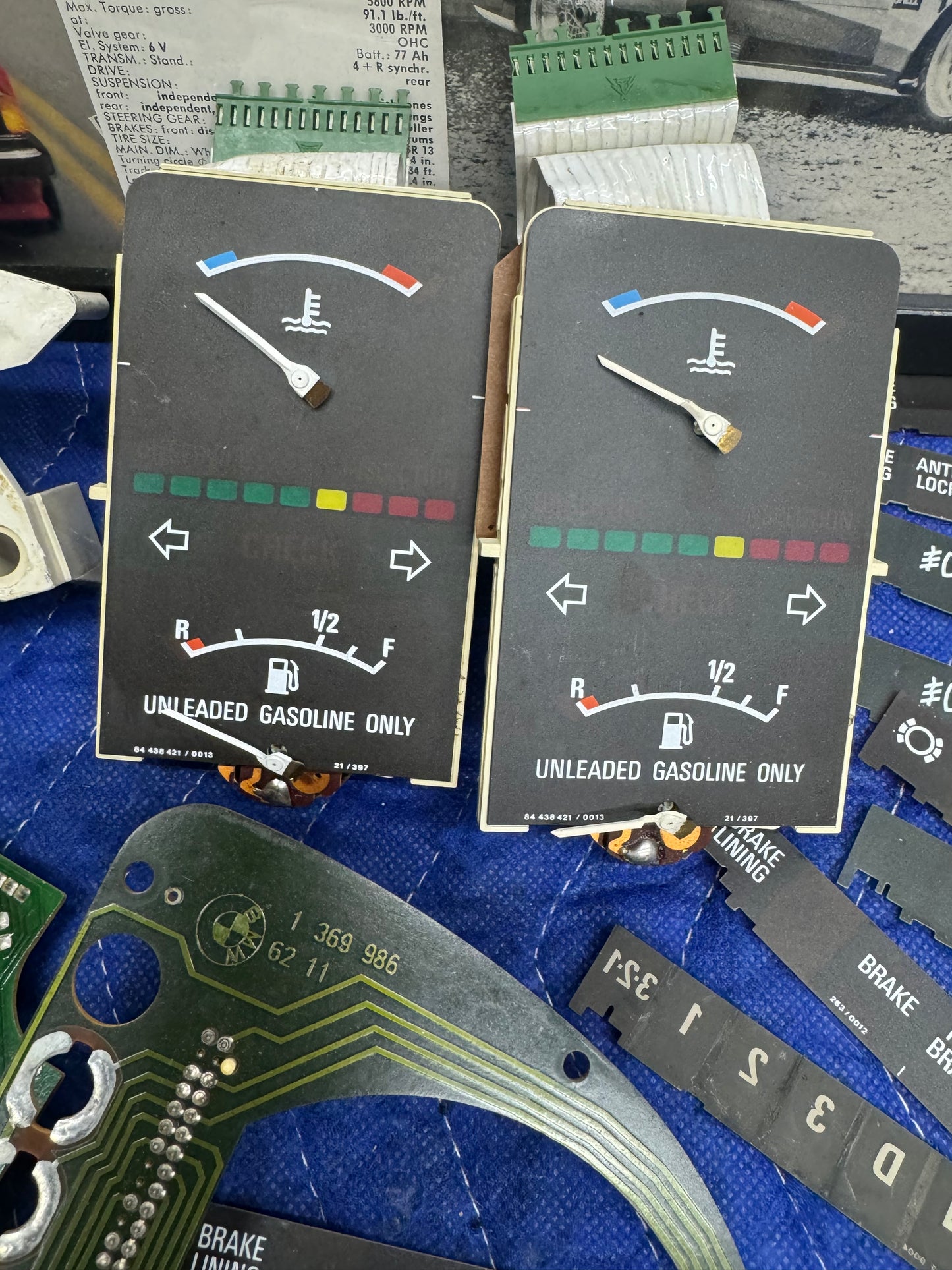 BMW E28 Instrument Gauge Cluster Misc. Parts Lot